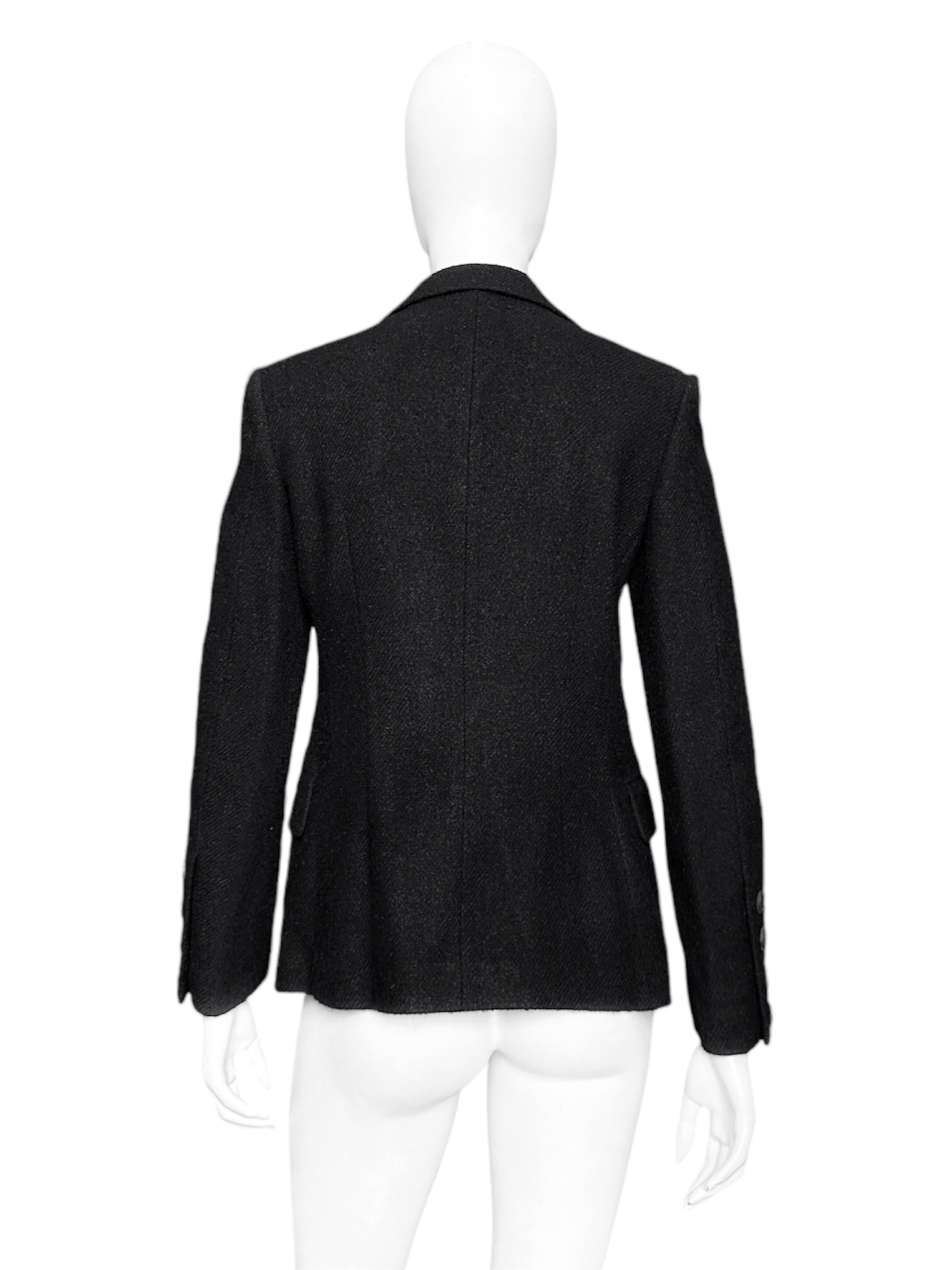 Junya Watanabe Fall 2002 Black Wool Tweed Blazer M - 3