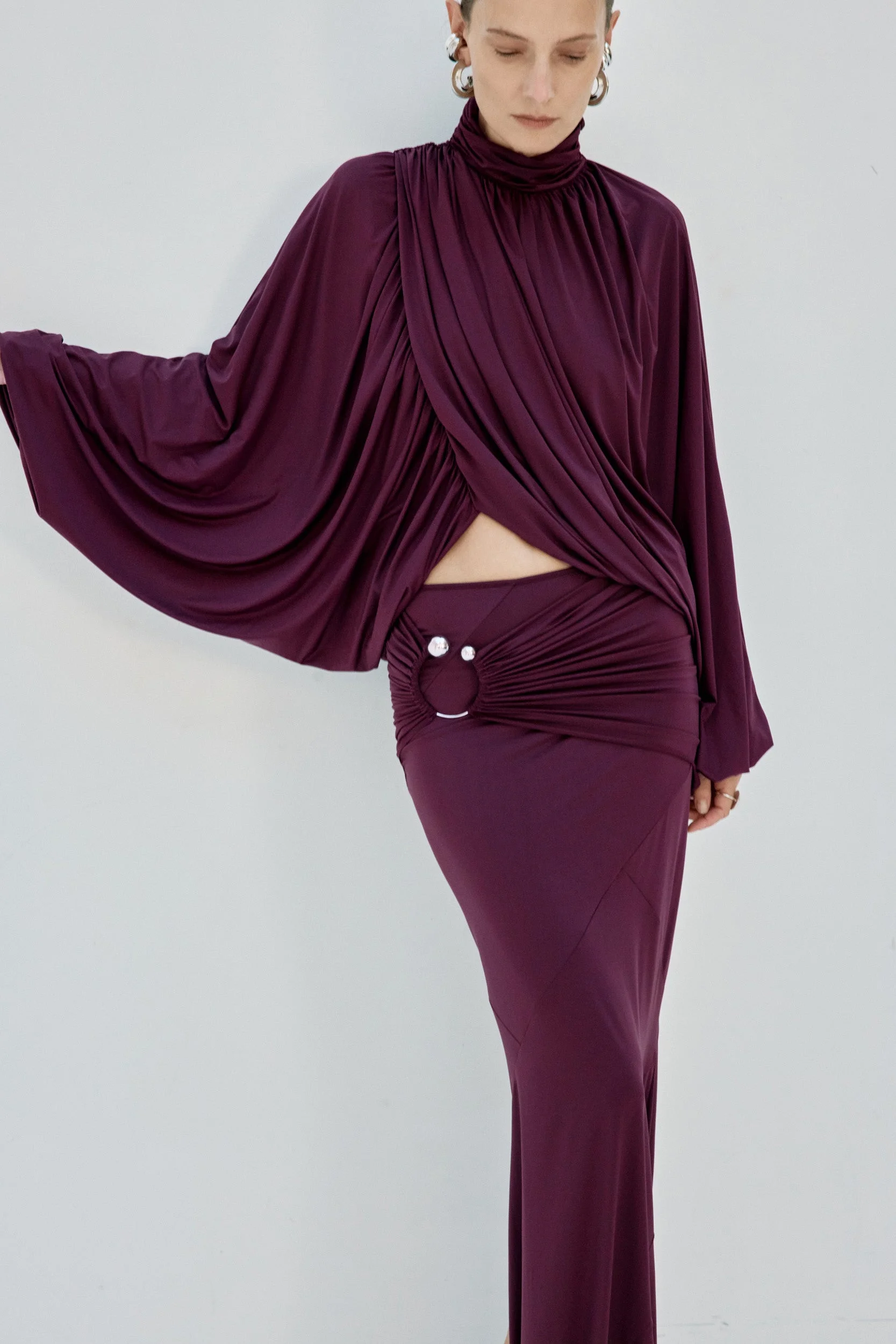 FLORO TOP IN PLUM SPANDEX - 1