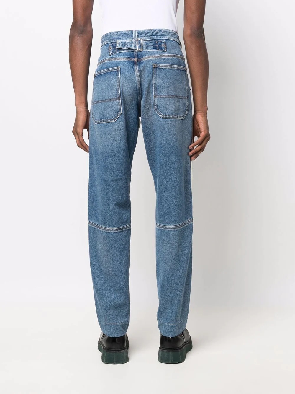 panelled straight-leg jeans - 4