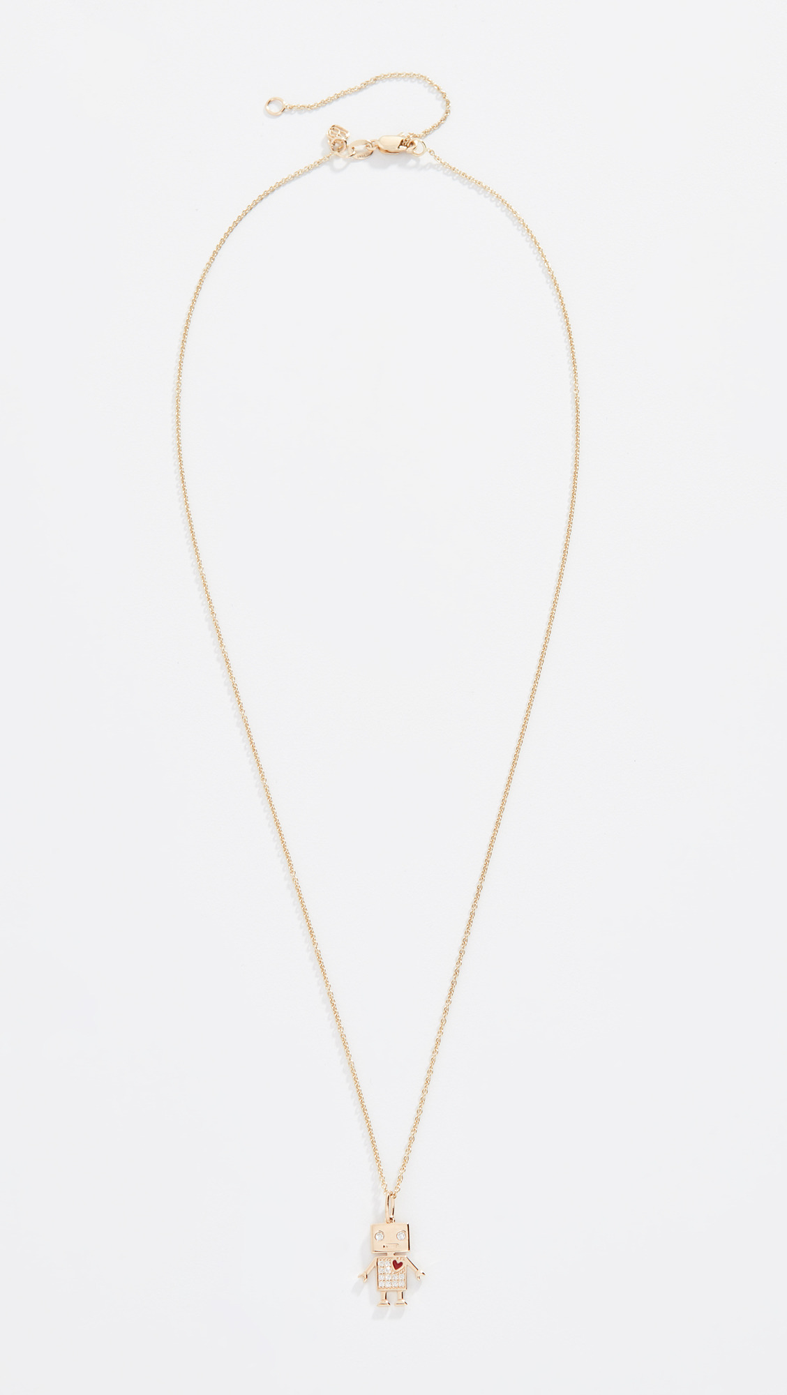 14k Gold Love Robot Necklace - 3
