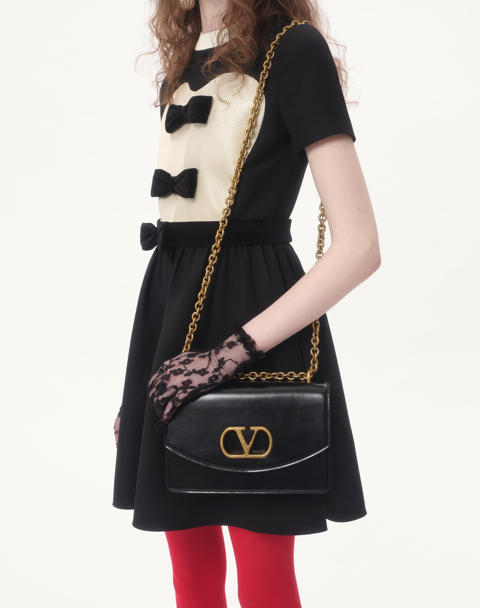 CREPE COUTURE SHORT DRESS WITH BOWS - 3
