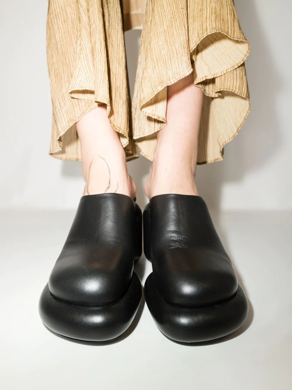 95mm block heel leather mules - 3