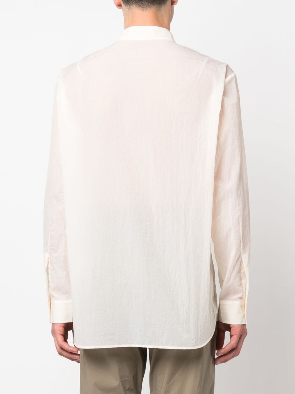 semi-sheer zip-pocket shirt - 4