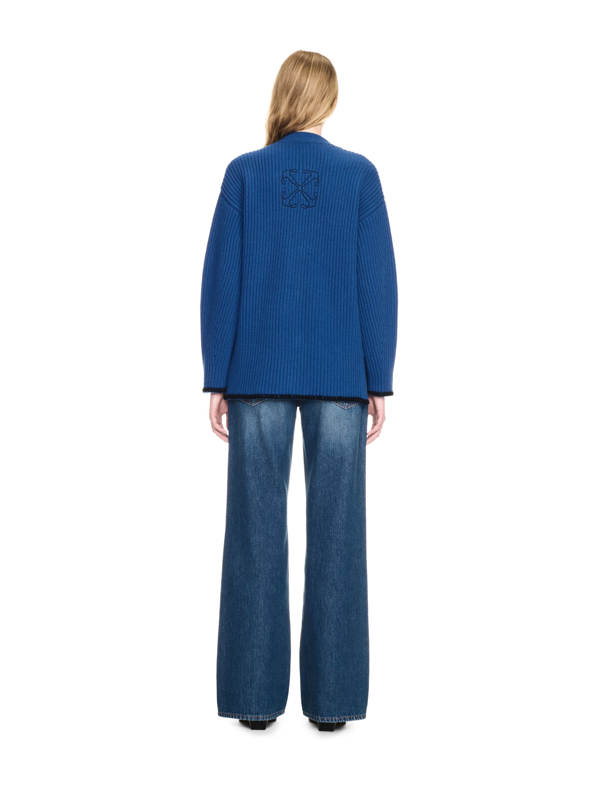 Merino Wo Trim Arrow Cardigan - 4