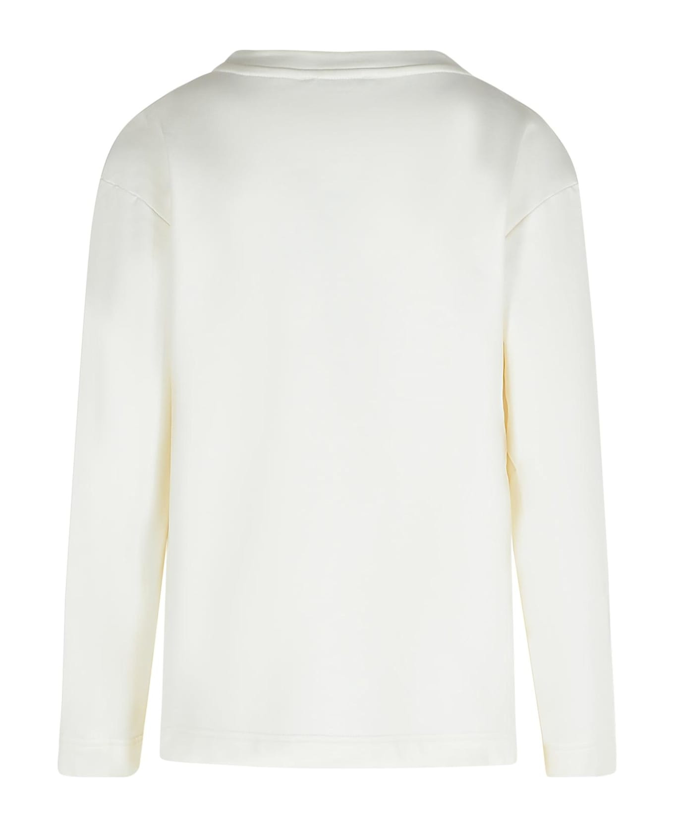 'berma' Sweatshirt In White Silk And Cotton - 3