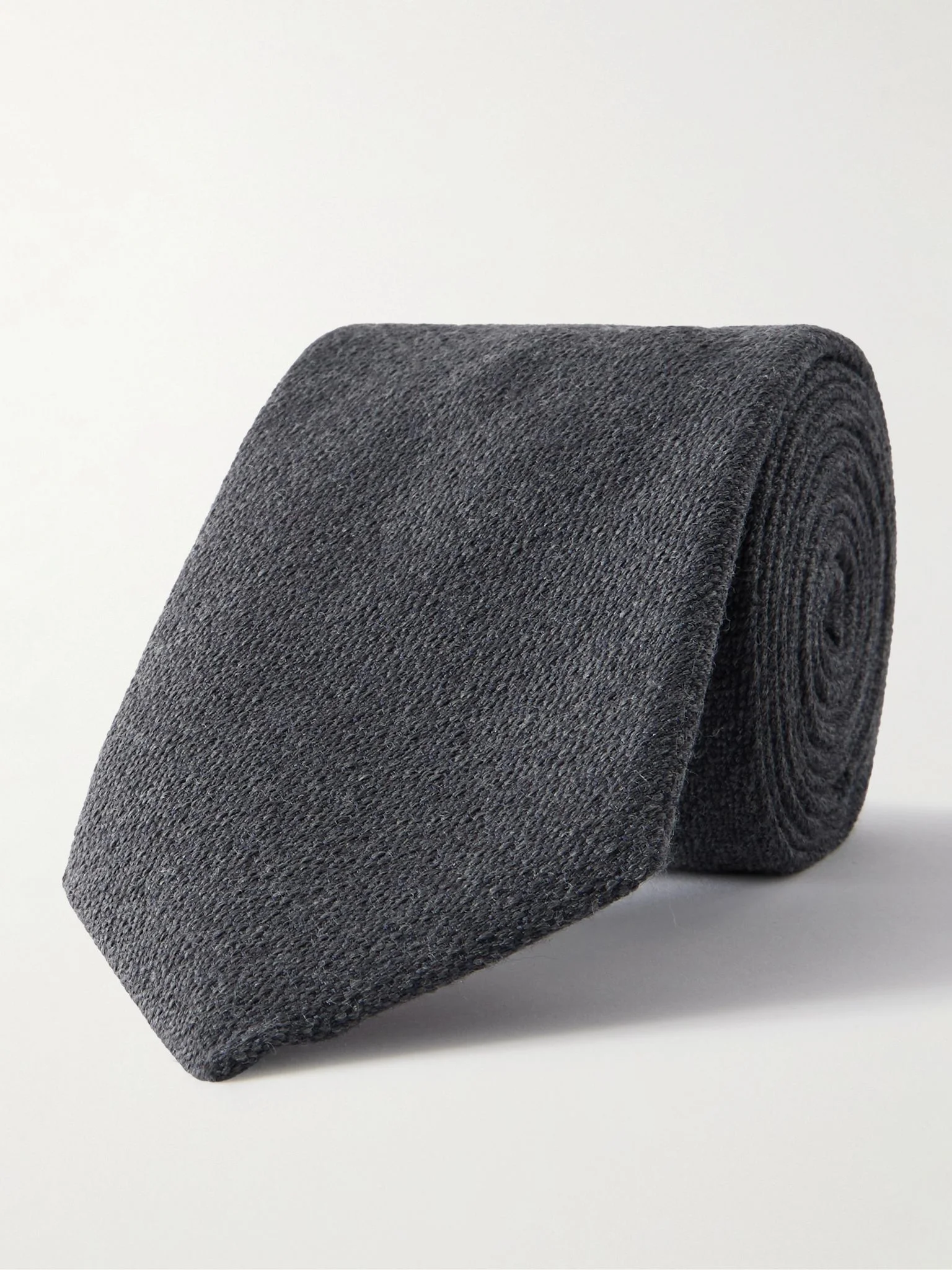 8cm Wool and Silk-Blend Tie Gray - 1