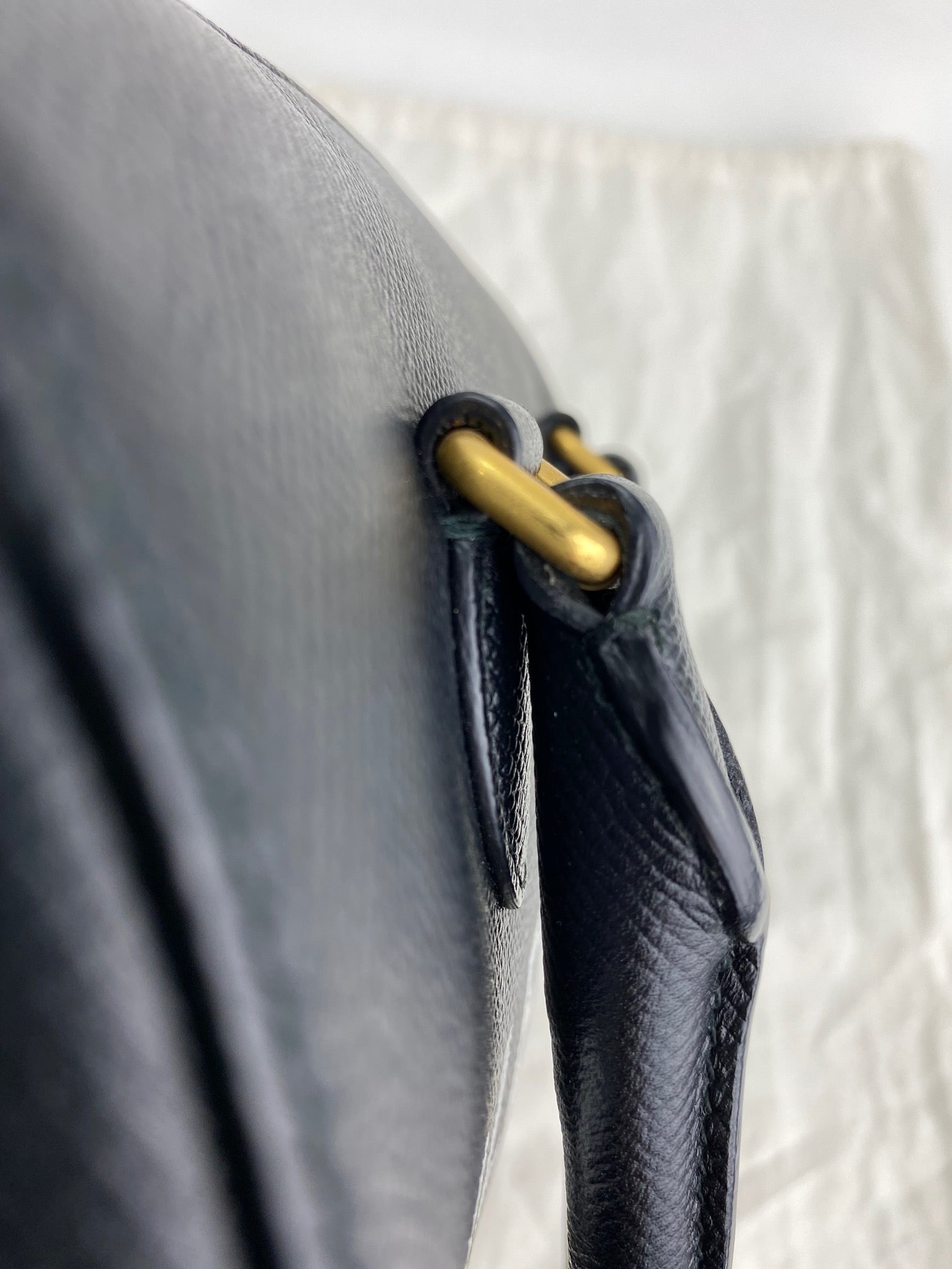 Balenciaga Ville Bowling Small Black Grained Leather Satchel Crossbody Bag preowned - 5