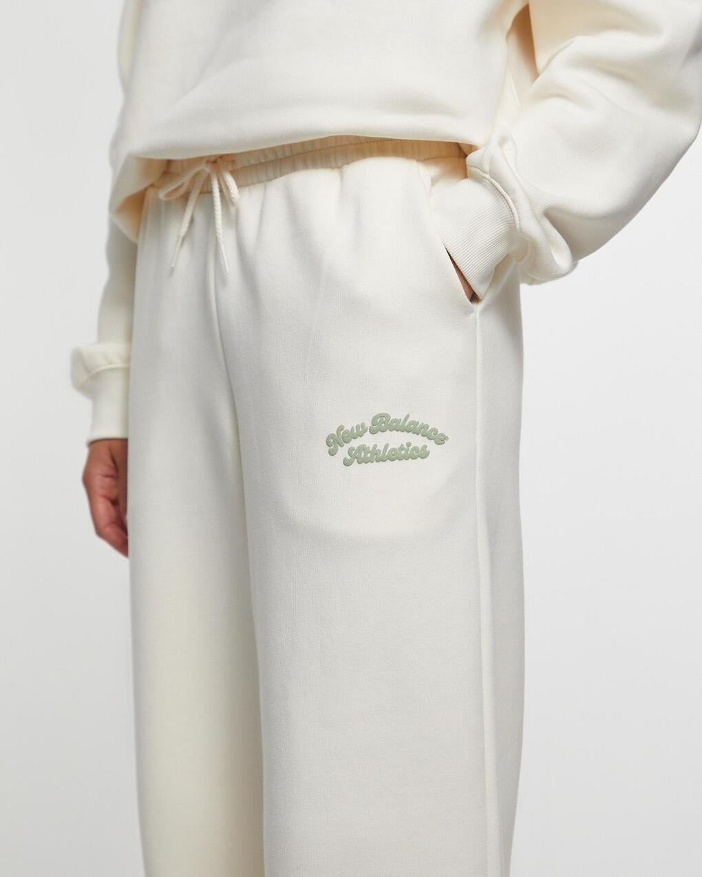 Trousers Linear Heritage Fleece Wide Leg White - 4