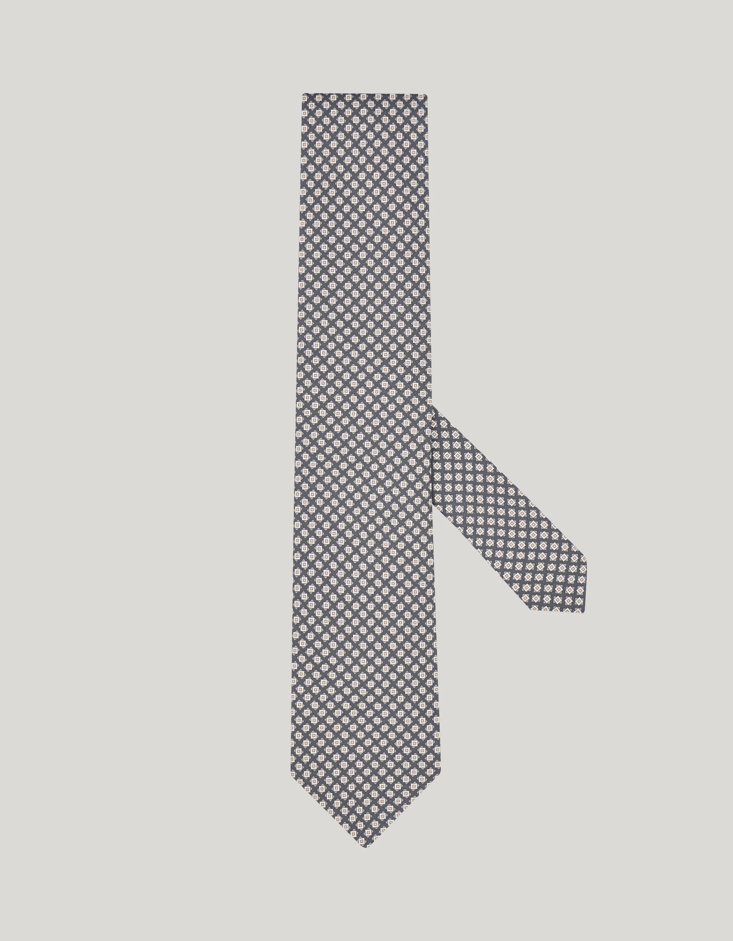 PRINTED SILK TIE, GEOMETRIC PATTERN - 1
