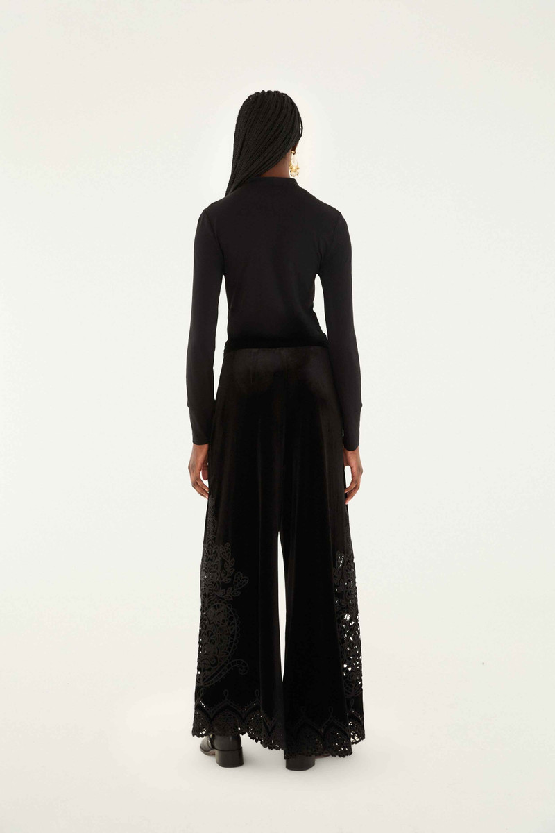 Black Artichoke Heart Richelieu Pants 5