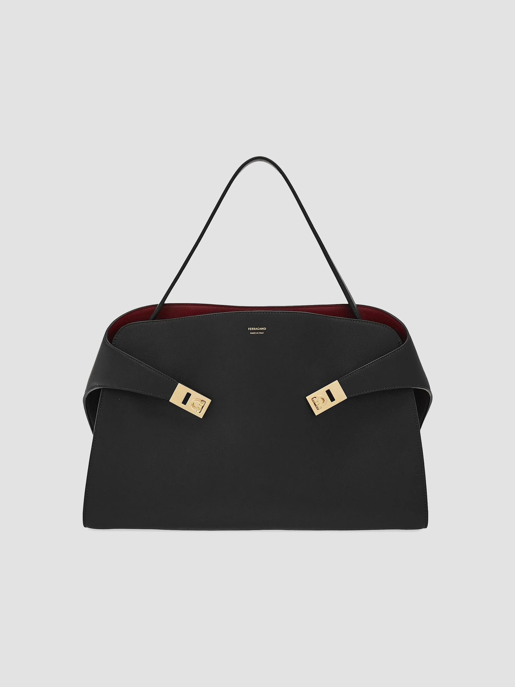 Women's Hug Deconstructed Leather Top Handle Bag - Nero - 1