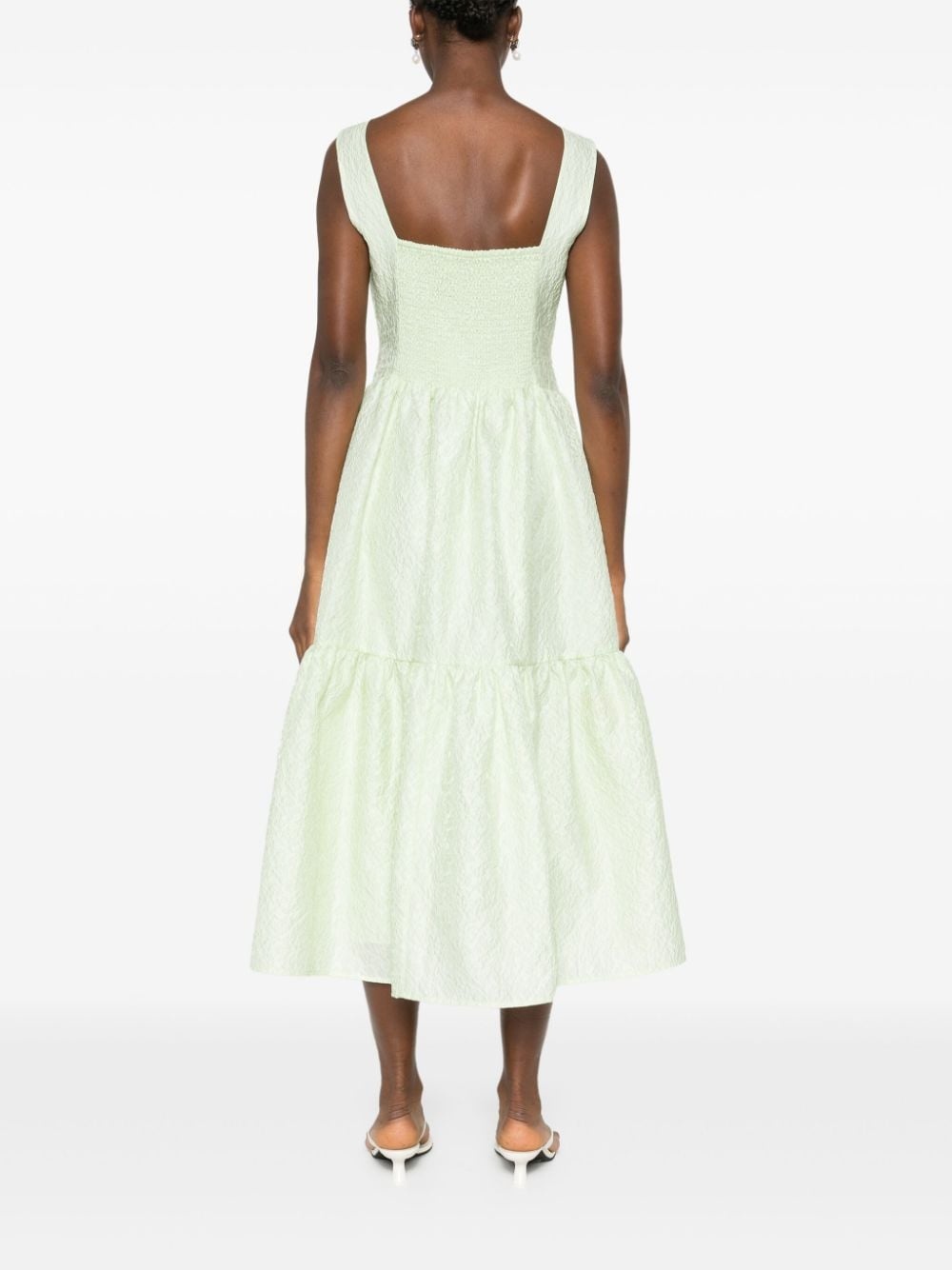 brocade-effect tiered dress - 4