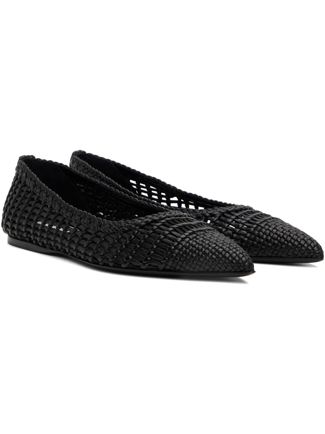 Black Aurora Braided Ballerina Flats - 4