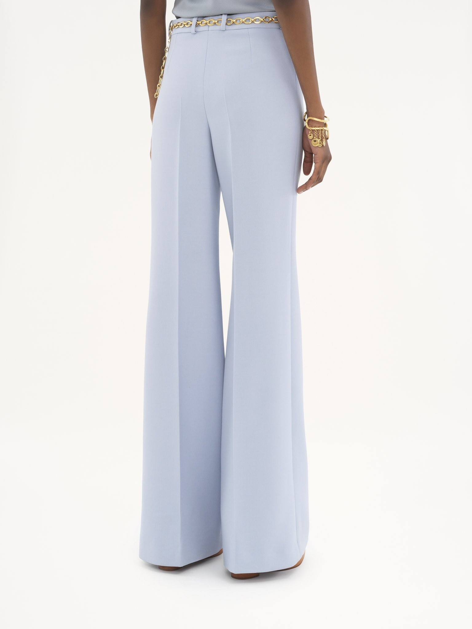 FLARED TAILORED PANTS IN WOOL CRÊPE - 5