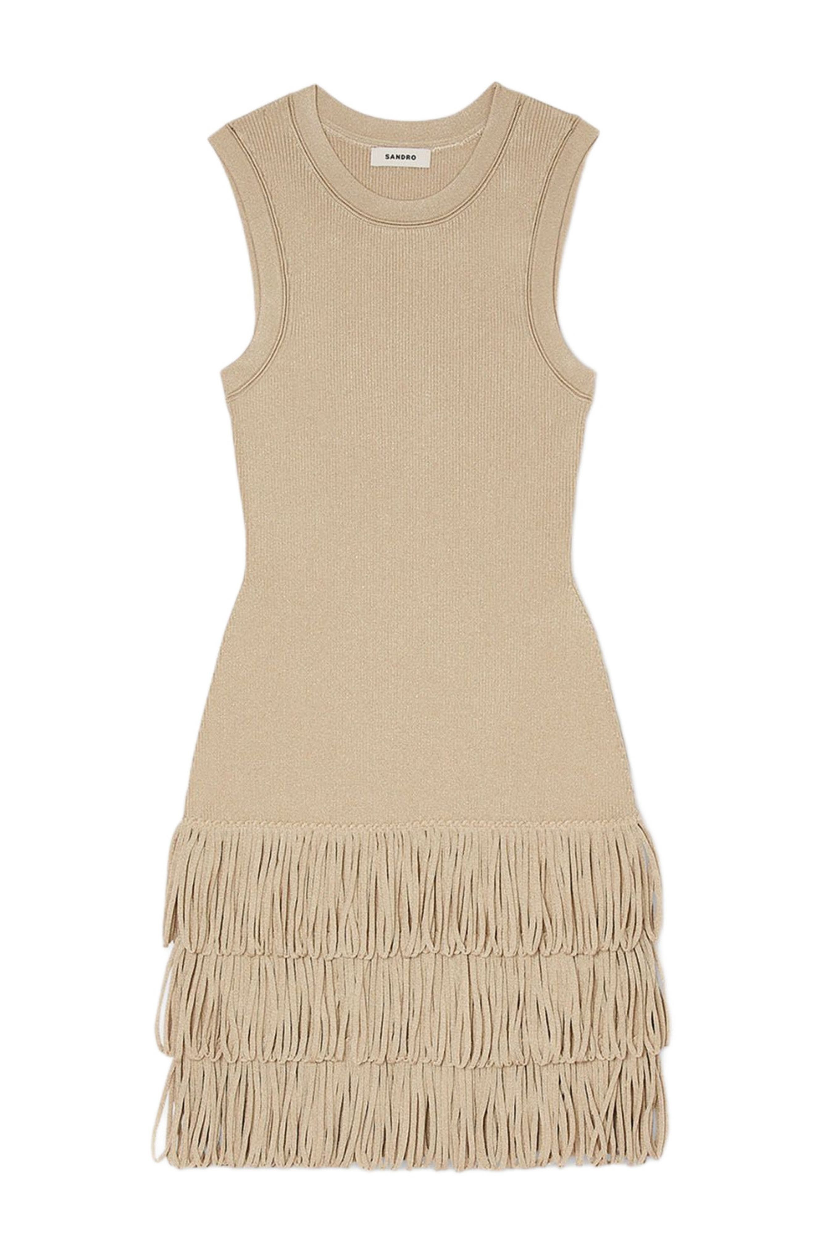 SANDRO Mini knit dress in Gold at Nordstrom - 6