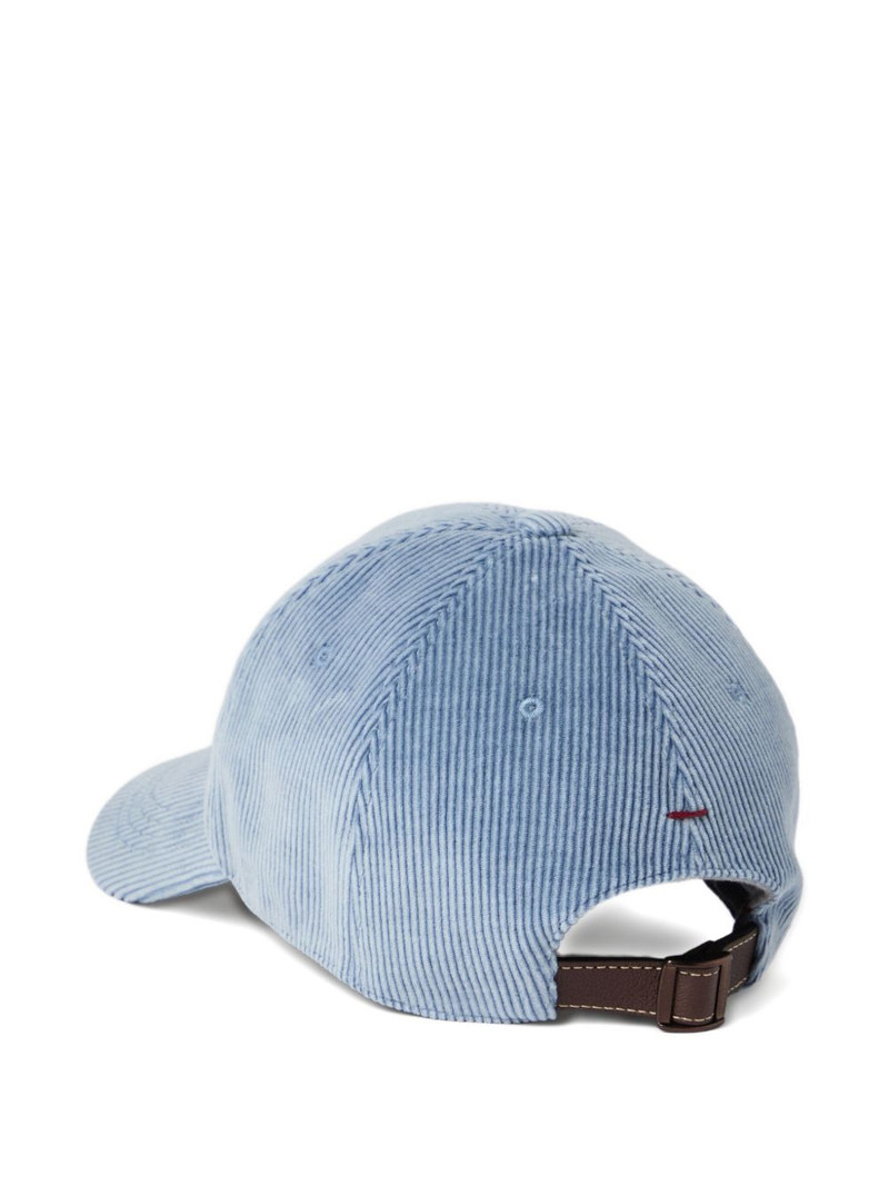Brunello Cucinelli corduroy logo-embroidered baseball cap outlook