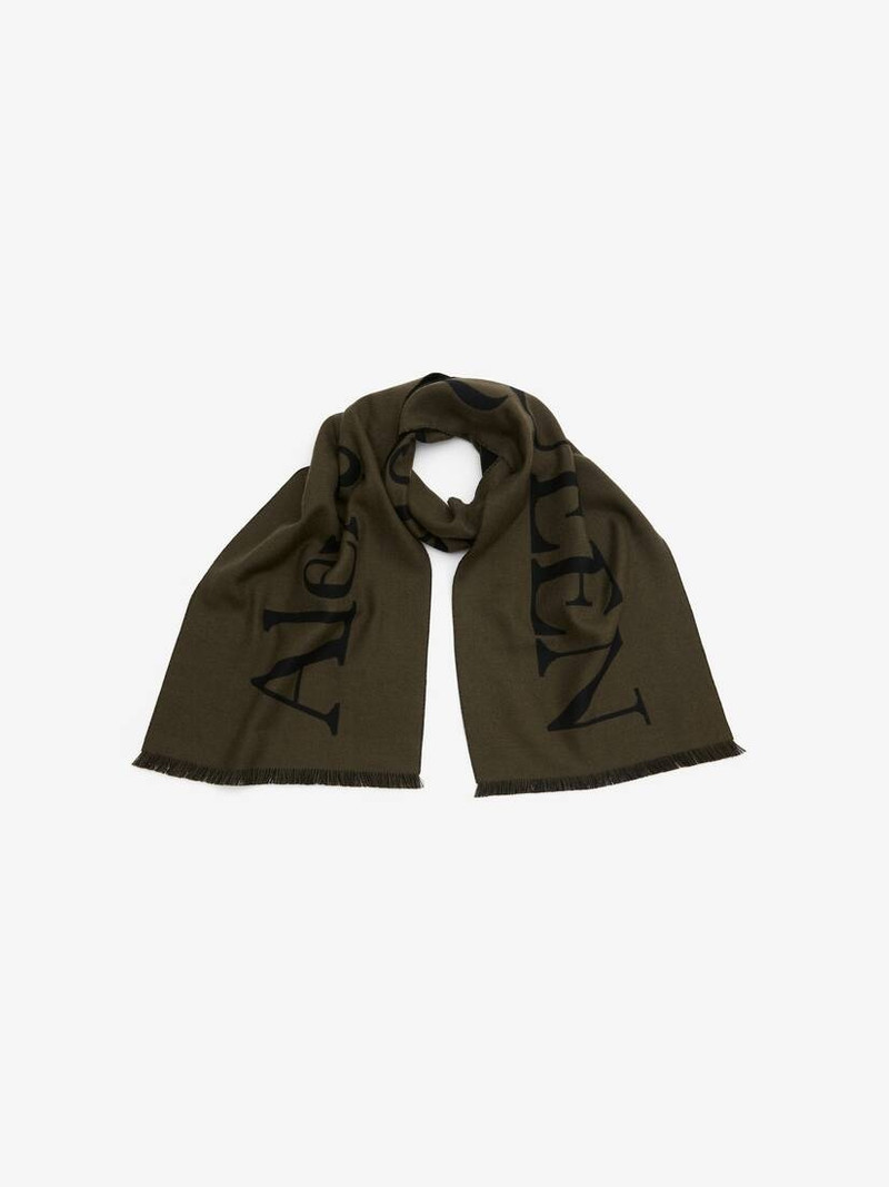 Men's Classic Logo Scarf in Khaki 3