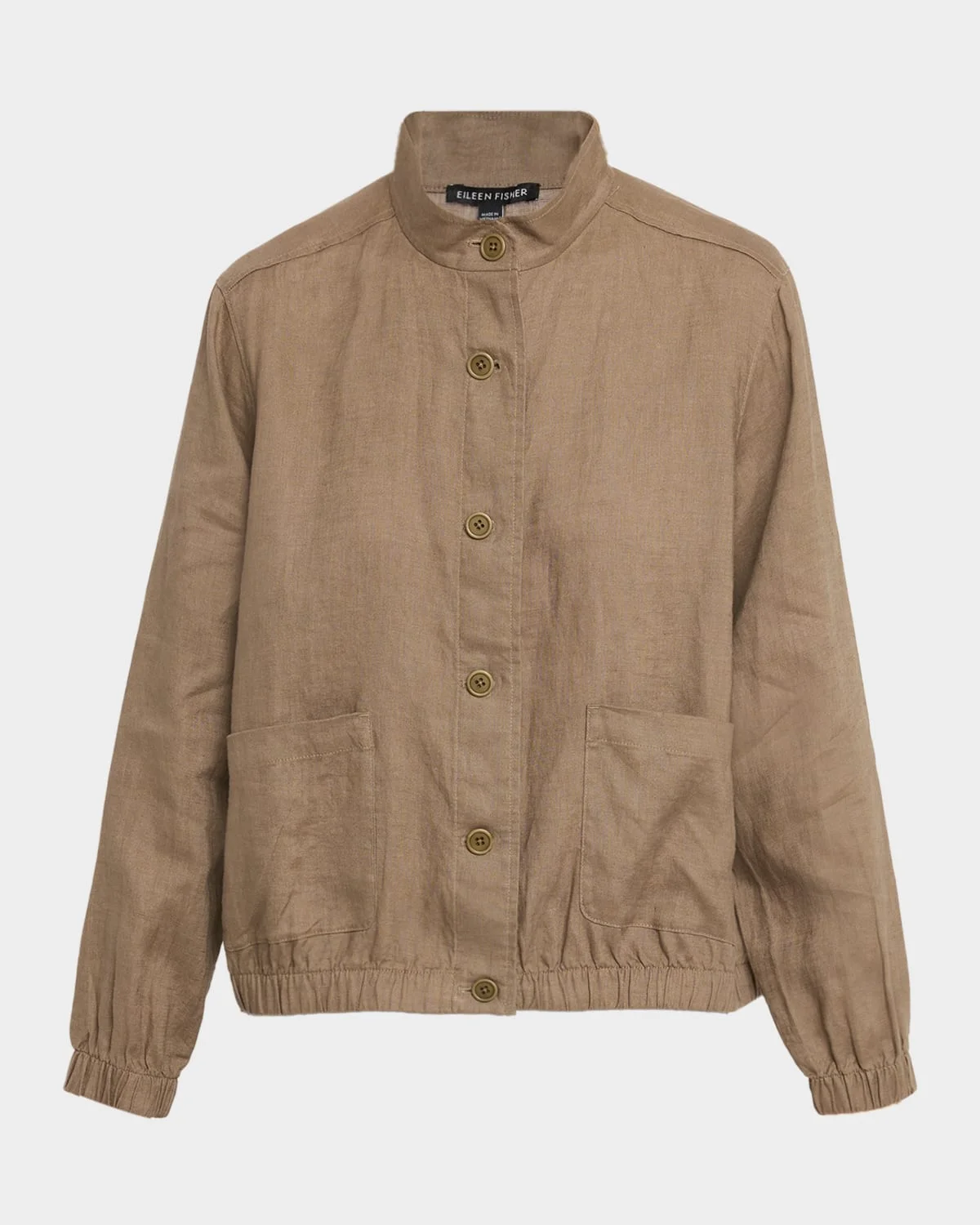 Button-Front Organic Linen Jacket - 1