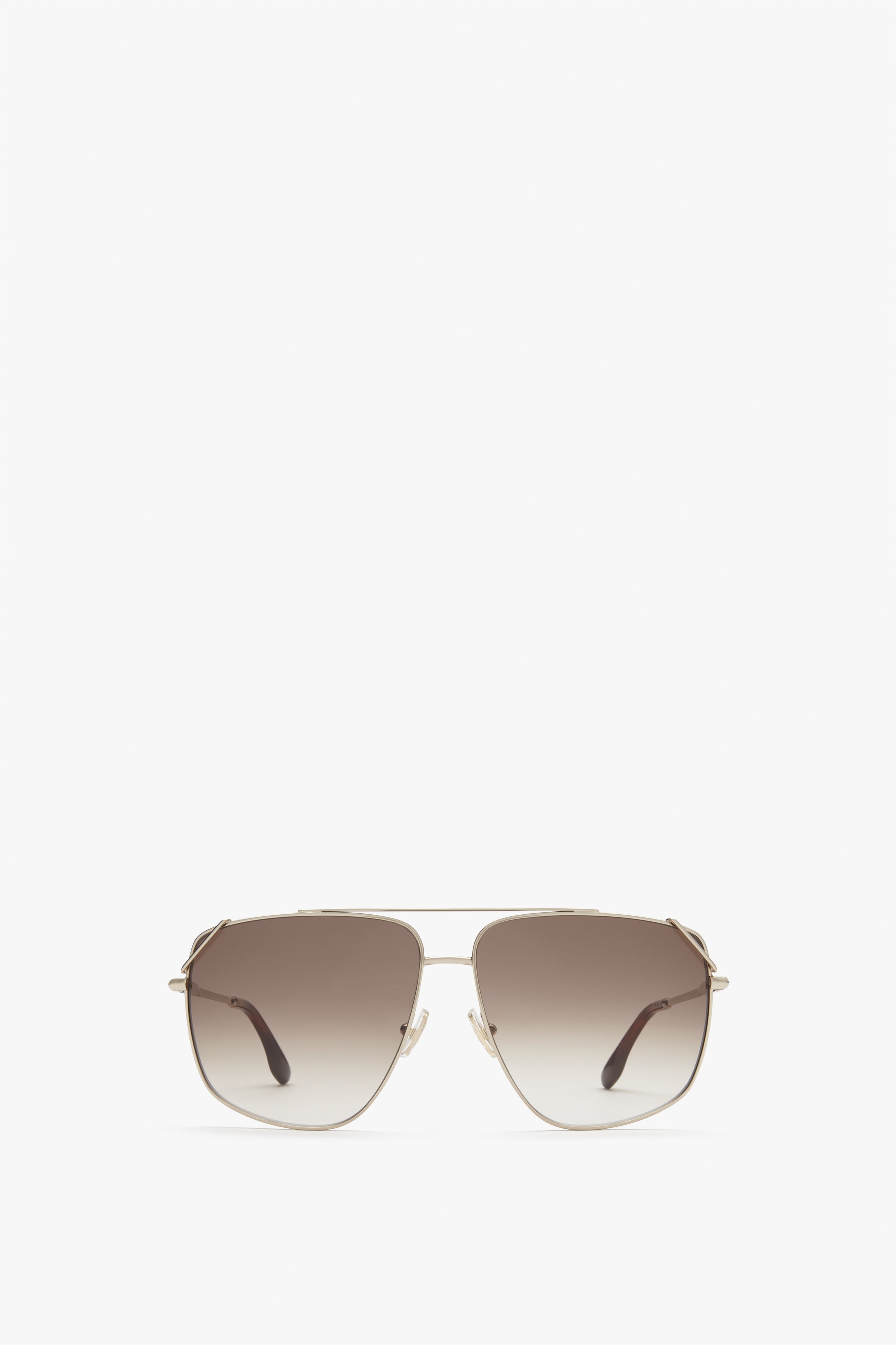 Classic V Metal Navigator Sunglasses in Gold and Chocolate - 1