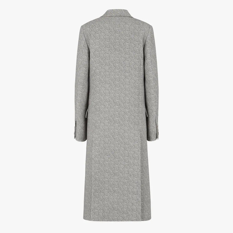 Gray printed wool coat 2