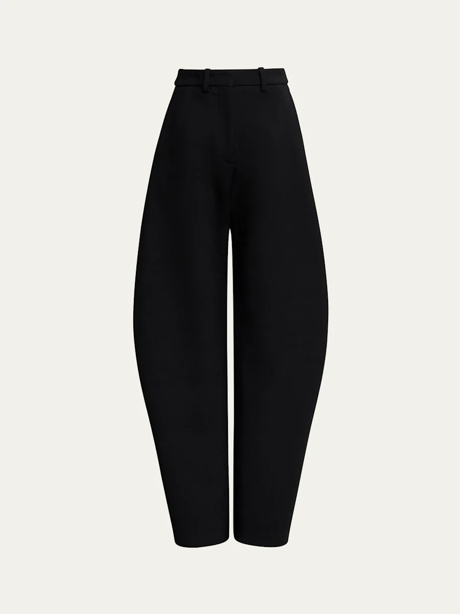 Rounded Leg Wool Trousers - 1