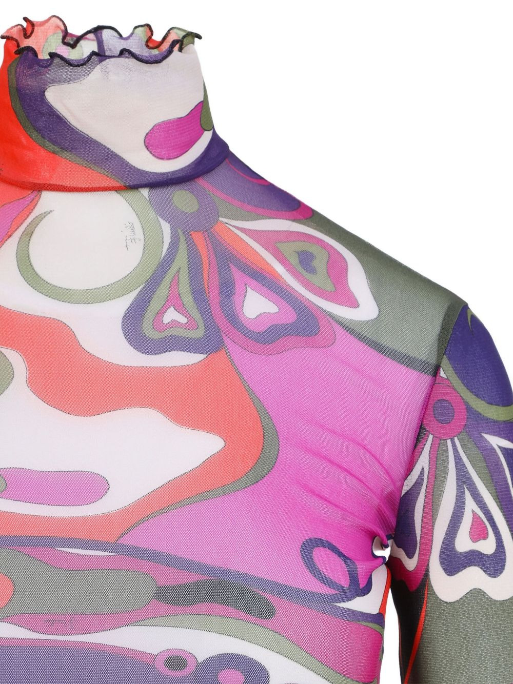 abstract-print turtleneck top - 3