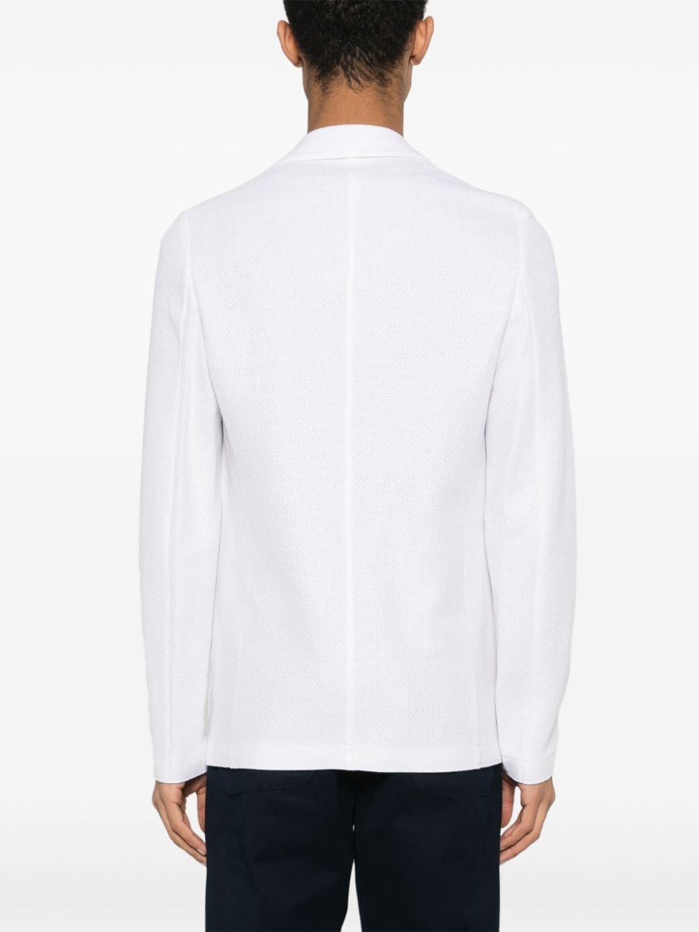 single-breasted honeycomb blazer - 4