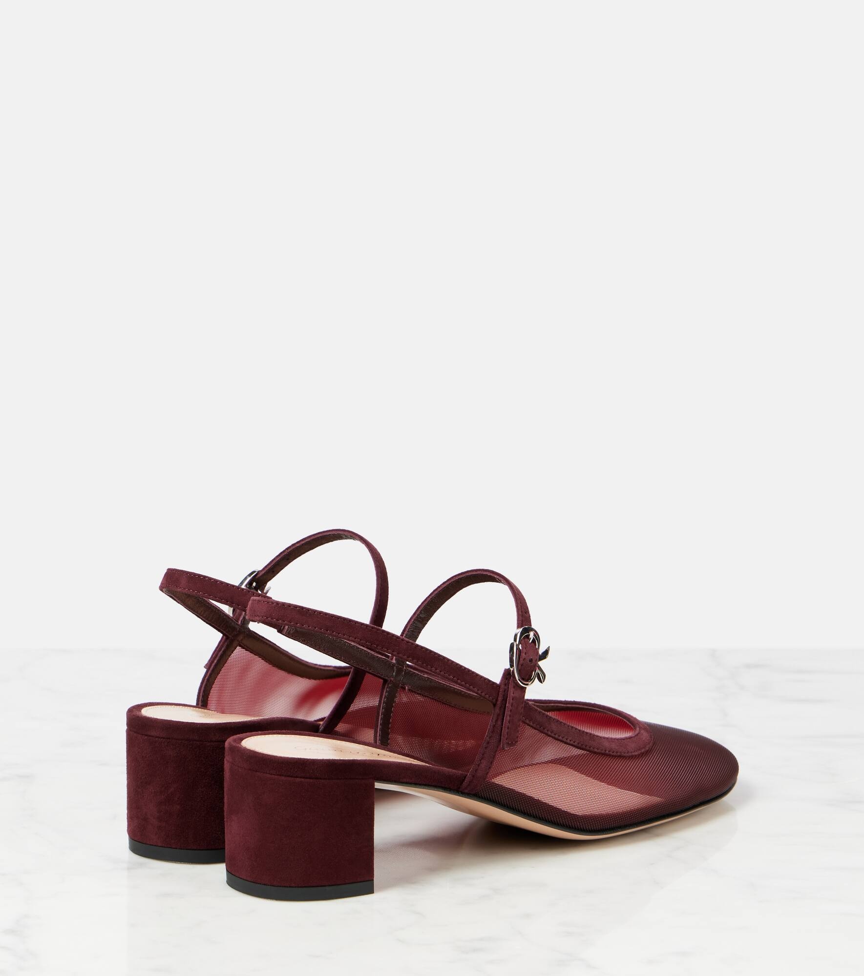 45 leather-trimmed slingback Mary Jane pumps - 2