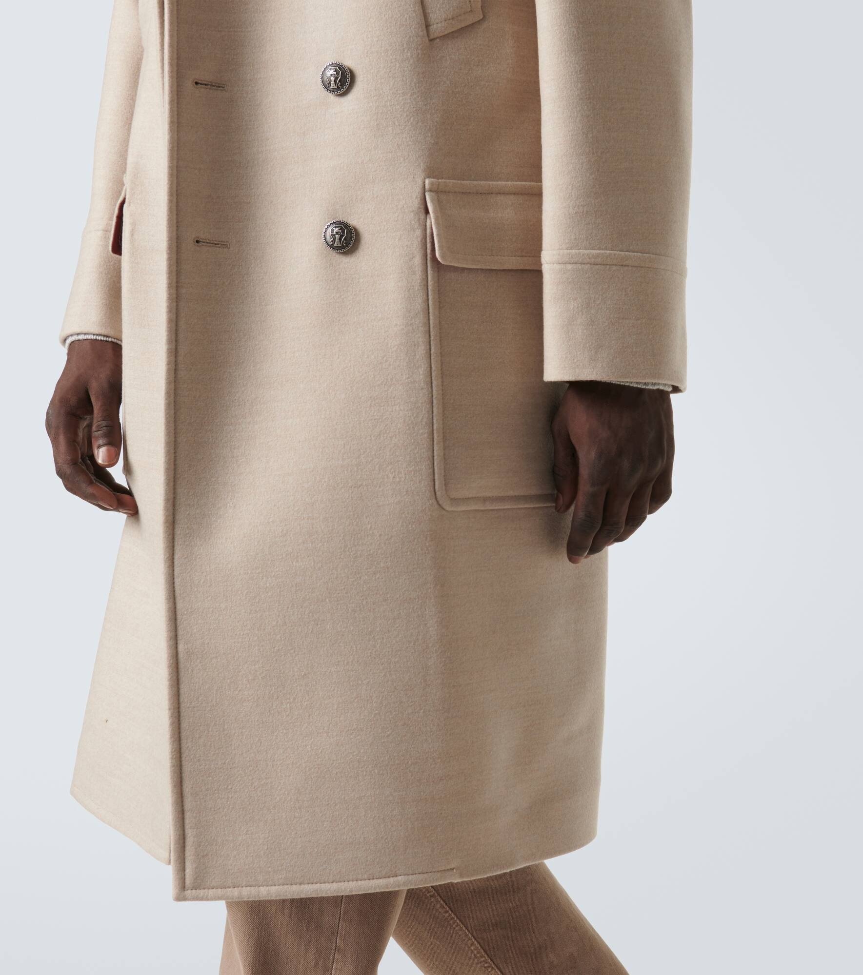 Double-breasted wool coat - 6