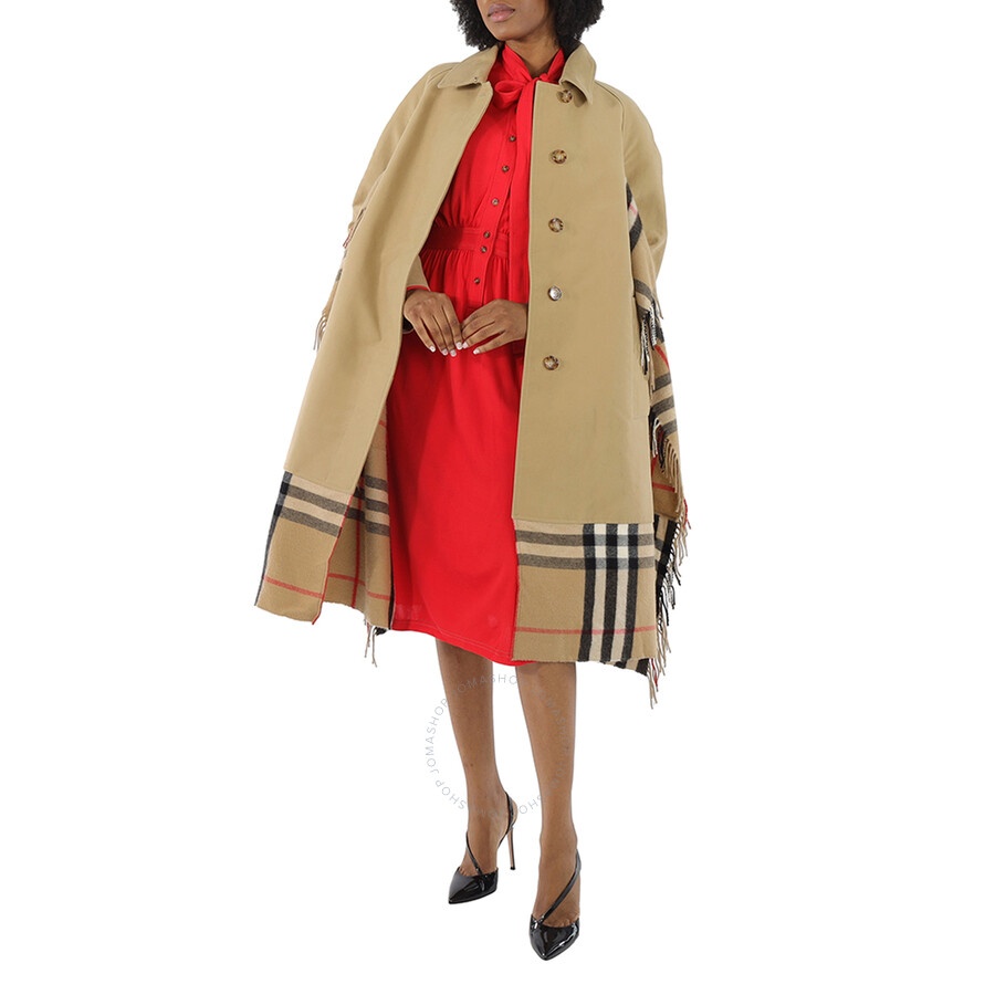 Open Box - Burberry Ladies Honey Cotton Gabardine Car Coat, Brand Size 6 (US Size 4) - 3