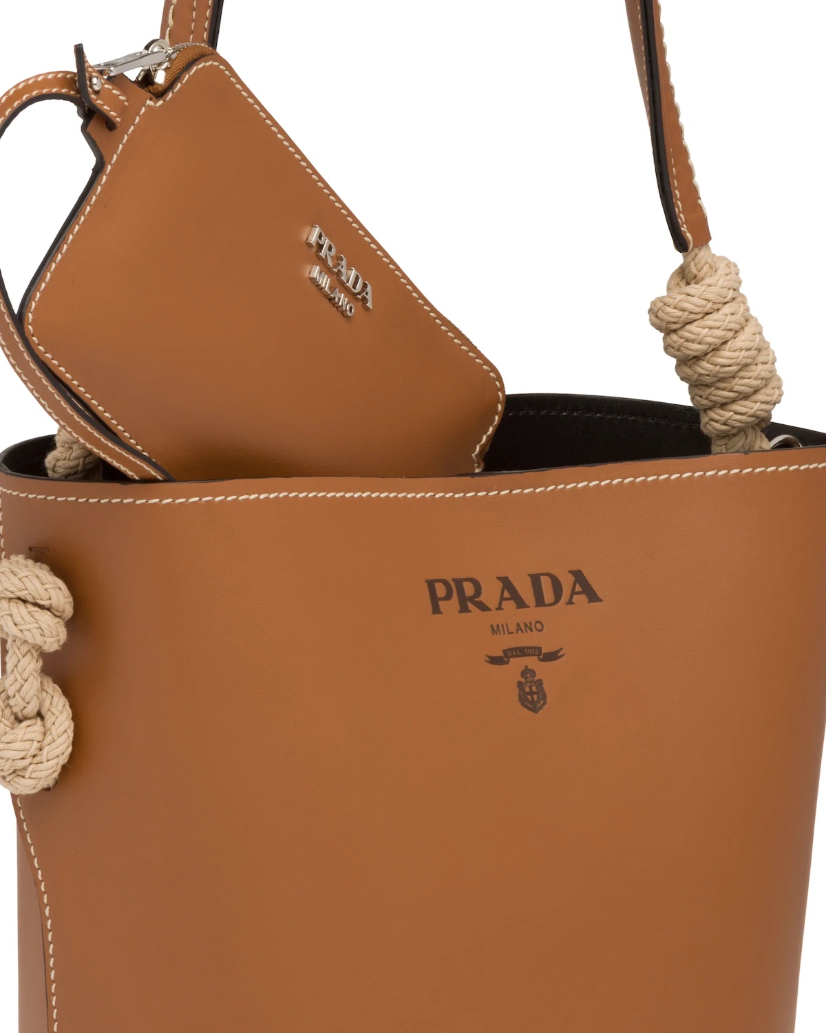 Leather Prada Tambour Bucket Bag - 5