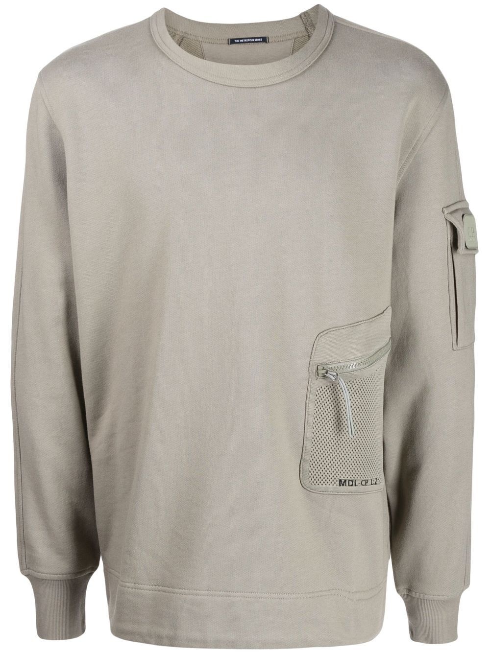 mesh-detailing sweatshirt - 1