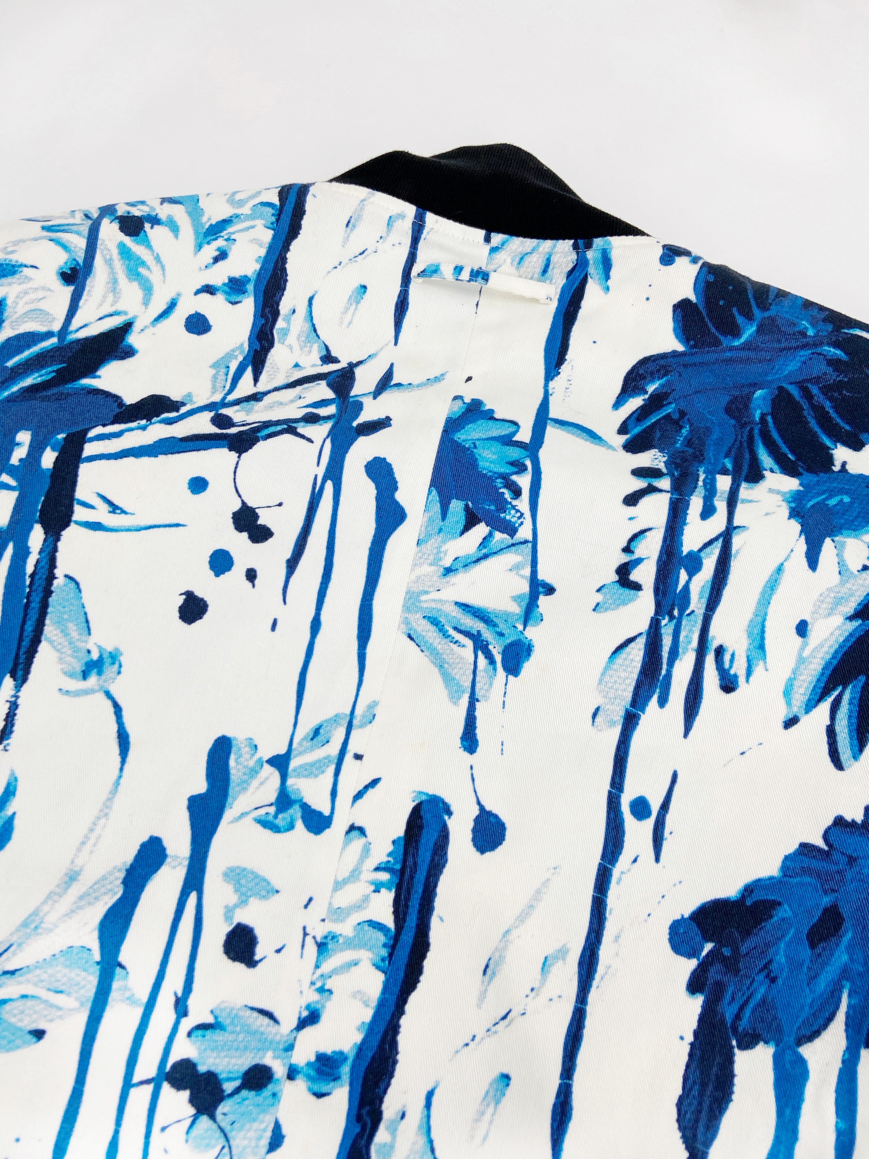 Jean Paul Gaultier Spring 2015 Blue Floral Cropped Bomber 40 - 11