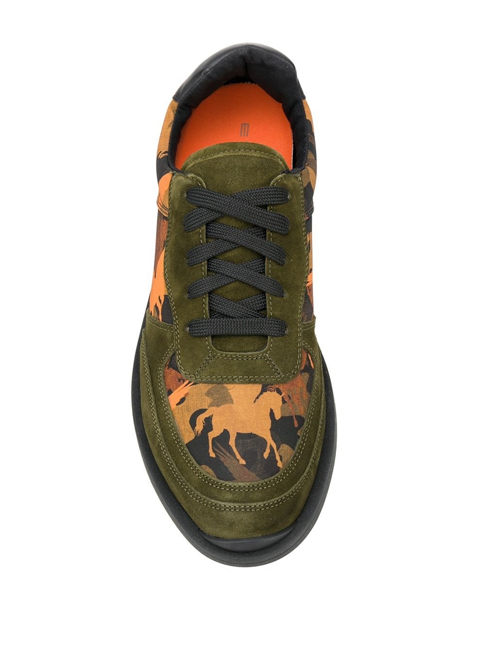 abstract-print panelled sneakers - 4