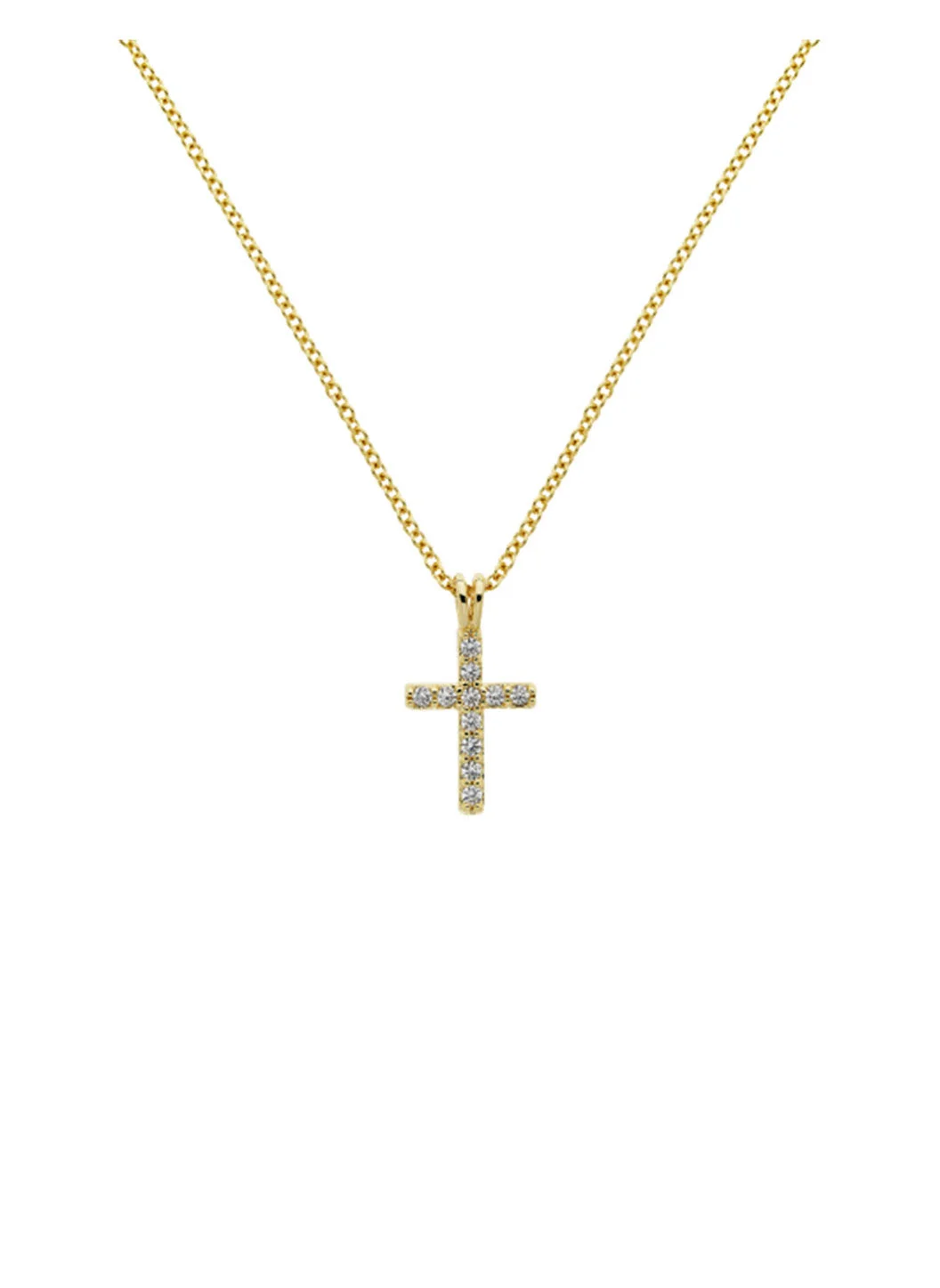 GOLD CRYSTAL CROSS PENDANT - 1