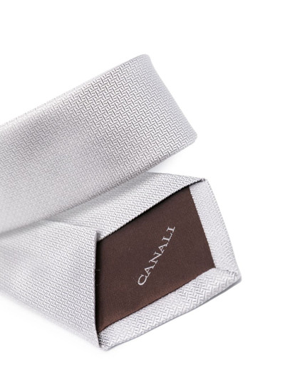 Canali patterned-jacquard silk tie outlook
