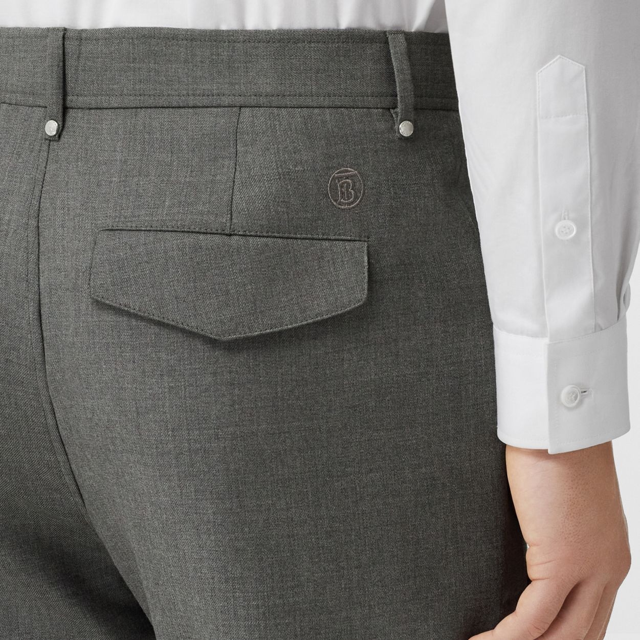 Monogram Motif Wool Tailored Trousers - 3