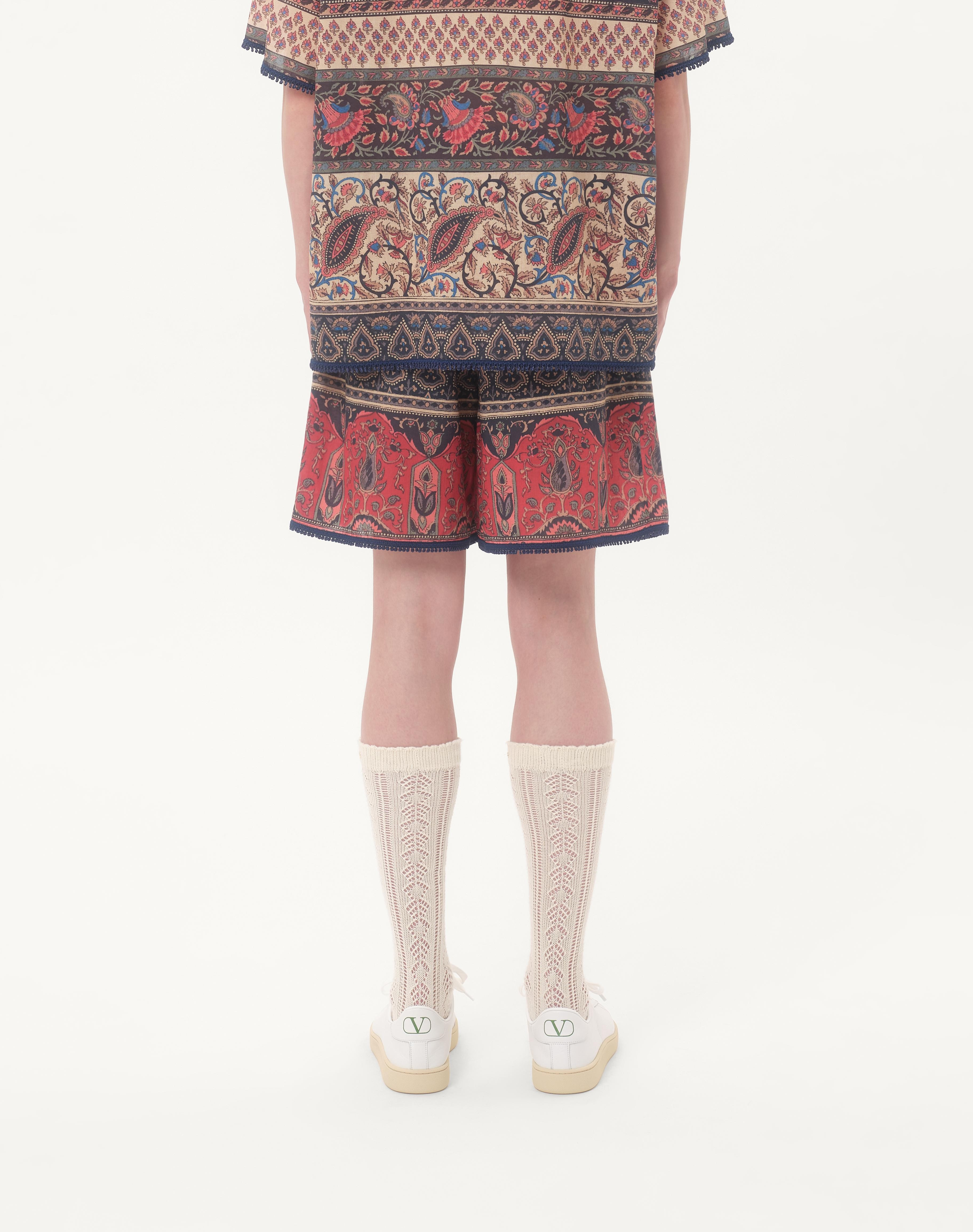 COTTON MUSLIN BERMUDA SHORTS WITH VOYAGE IMAGINAIRE PRINT AND PASSEMENTERIE TRIM - 5