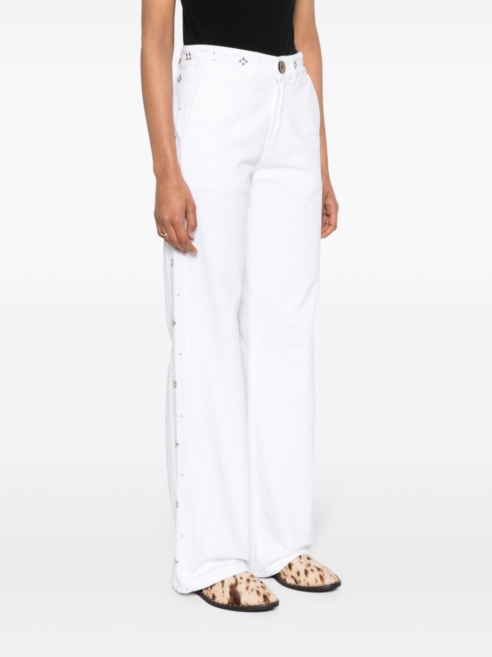 stud-detail straight-leg jeans - 3
