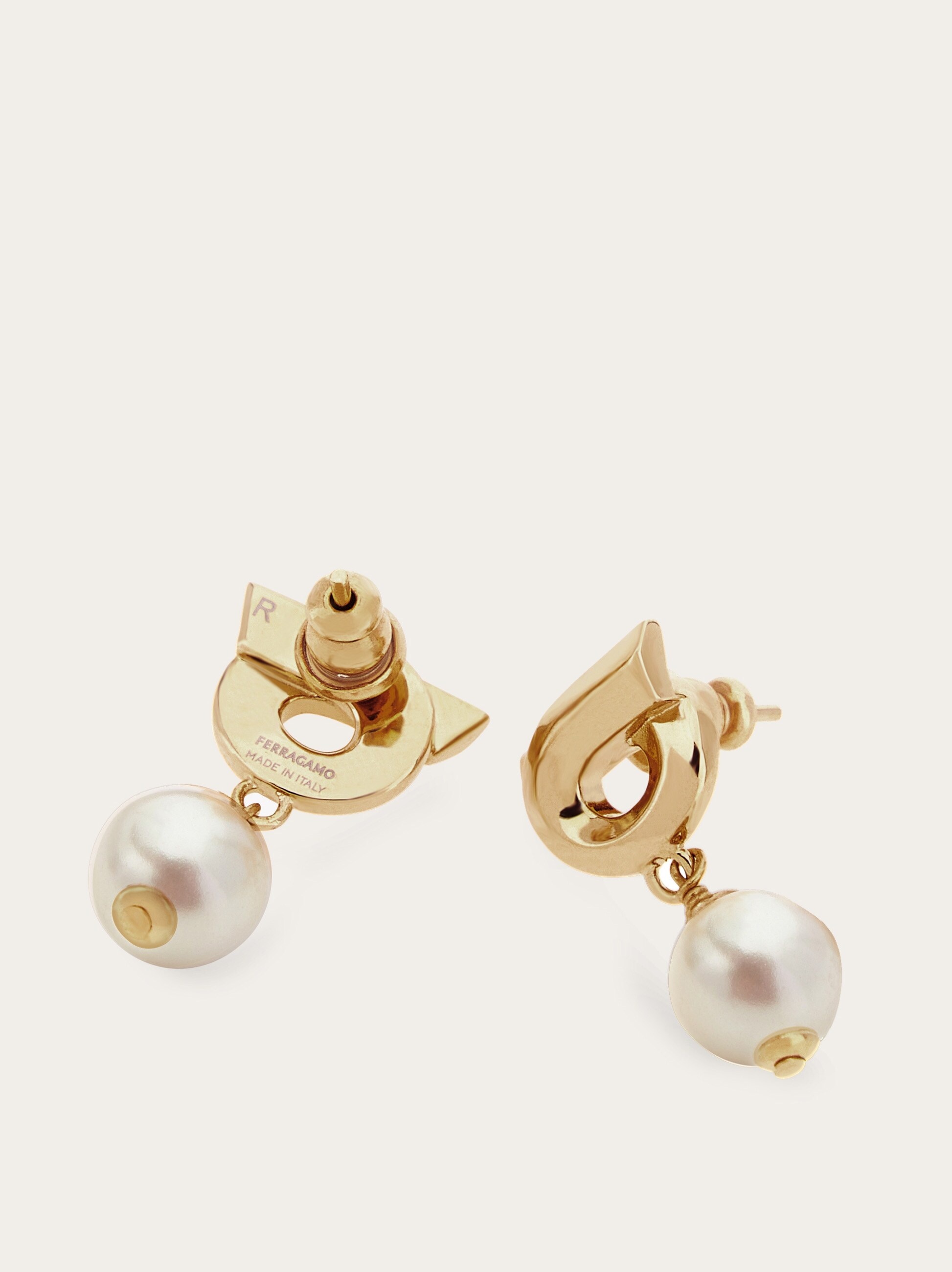 Gancini earrings with synthetic pearls - 2