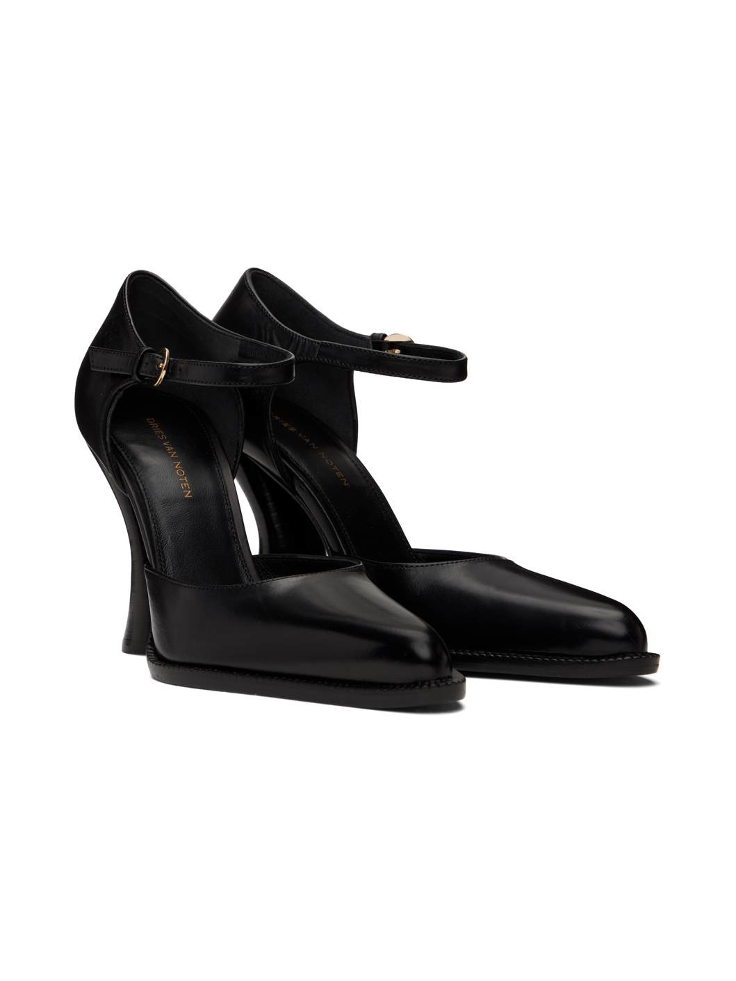 Black Ankle Strap Heels - 4