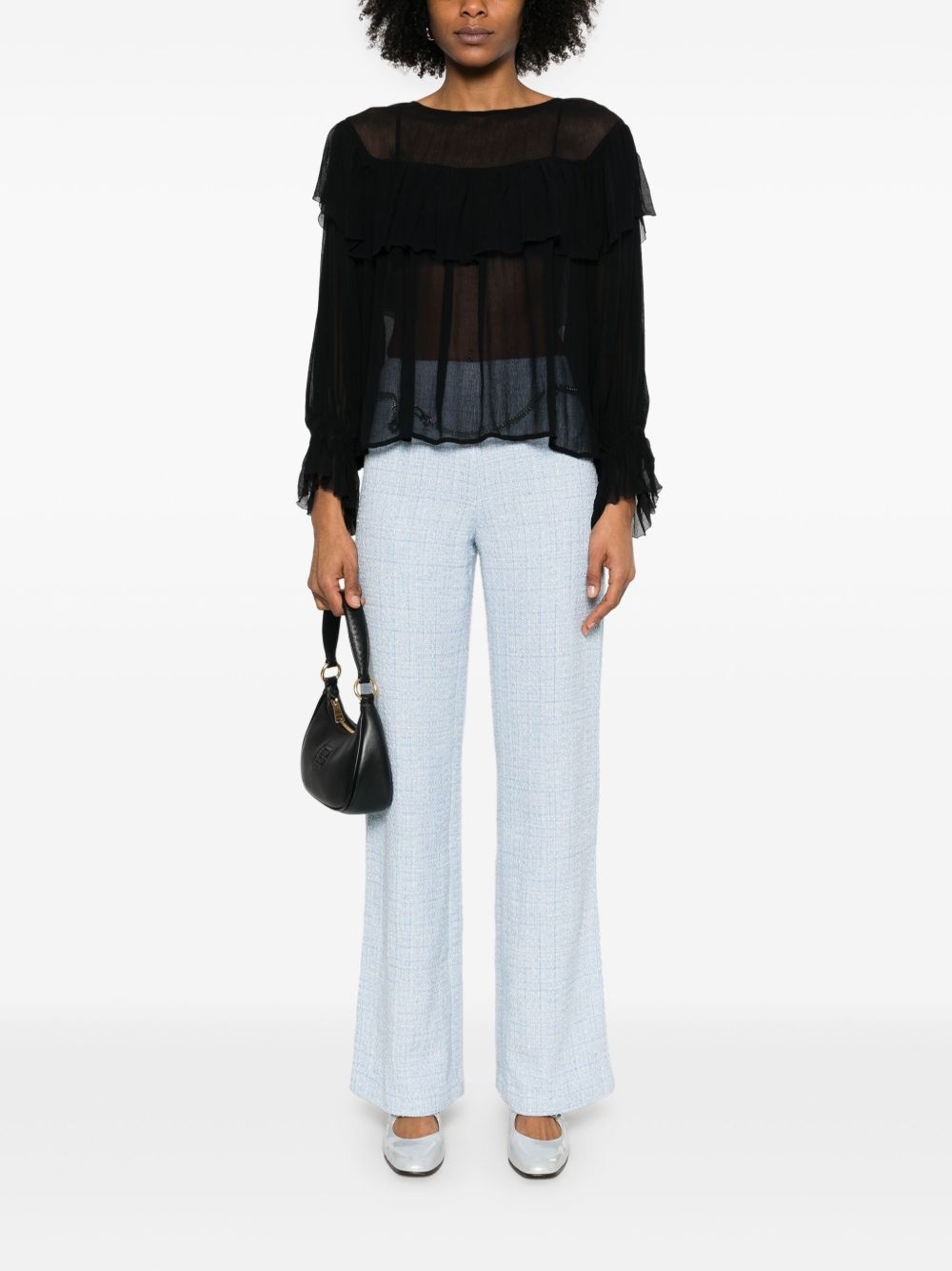 semi-sheer blouse - 2