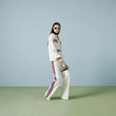 GUCCI Technical jersey pant with Web outlook