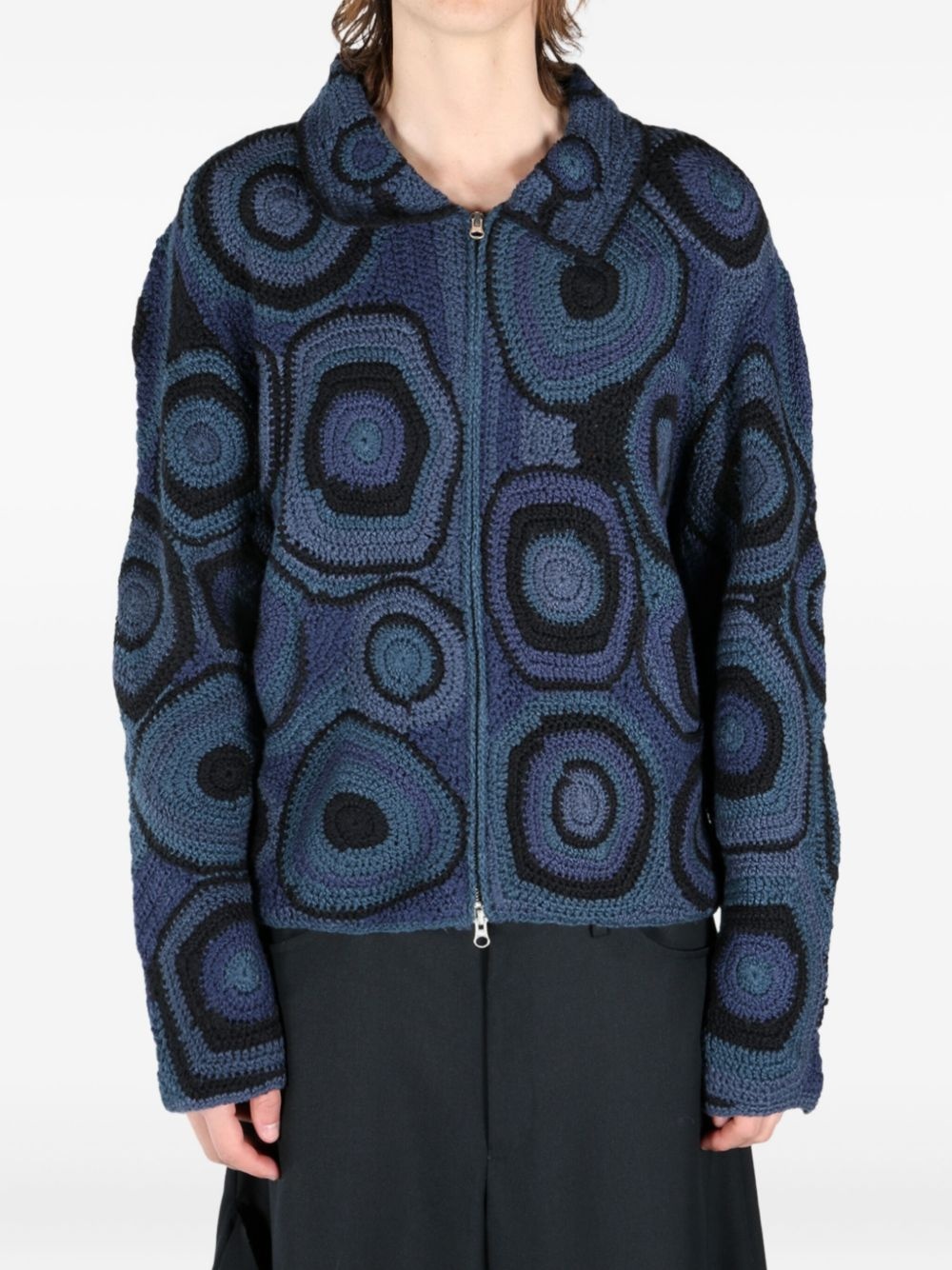 Strata crochet-patterned zip jacket - 2