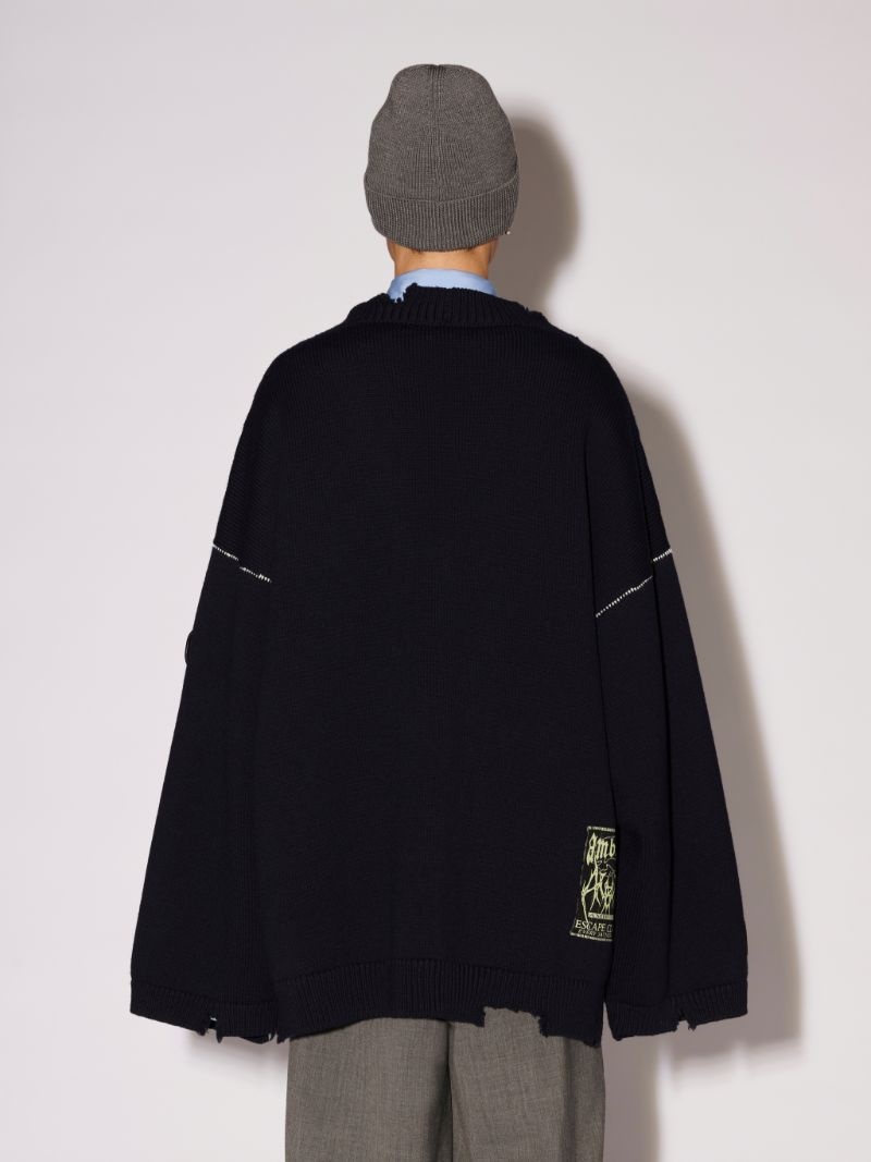 FELTED KNIT ZIP CARDIGAN - 4