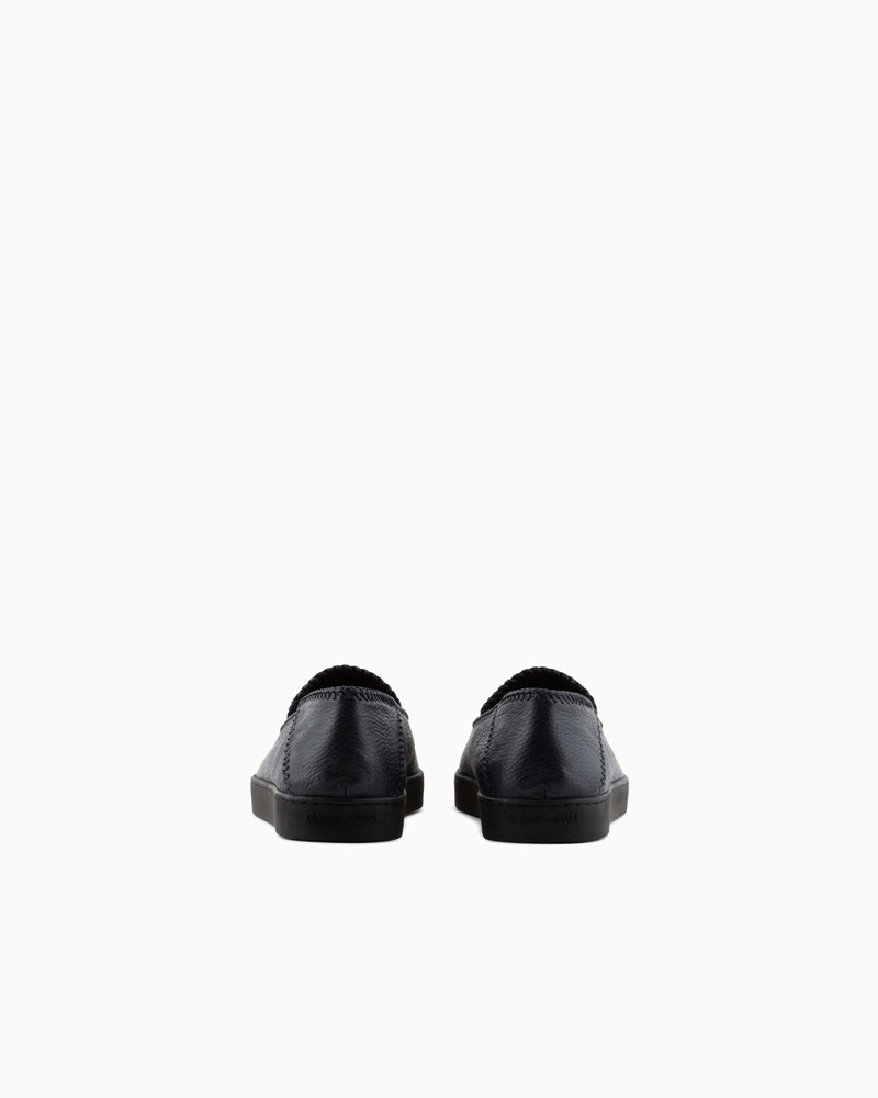 GIORGIO ARMANI Galleria 3 deerskin slip-ons with threading outlook