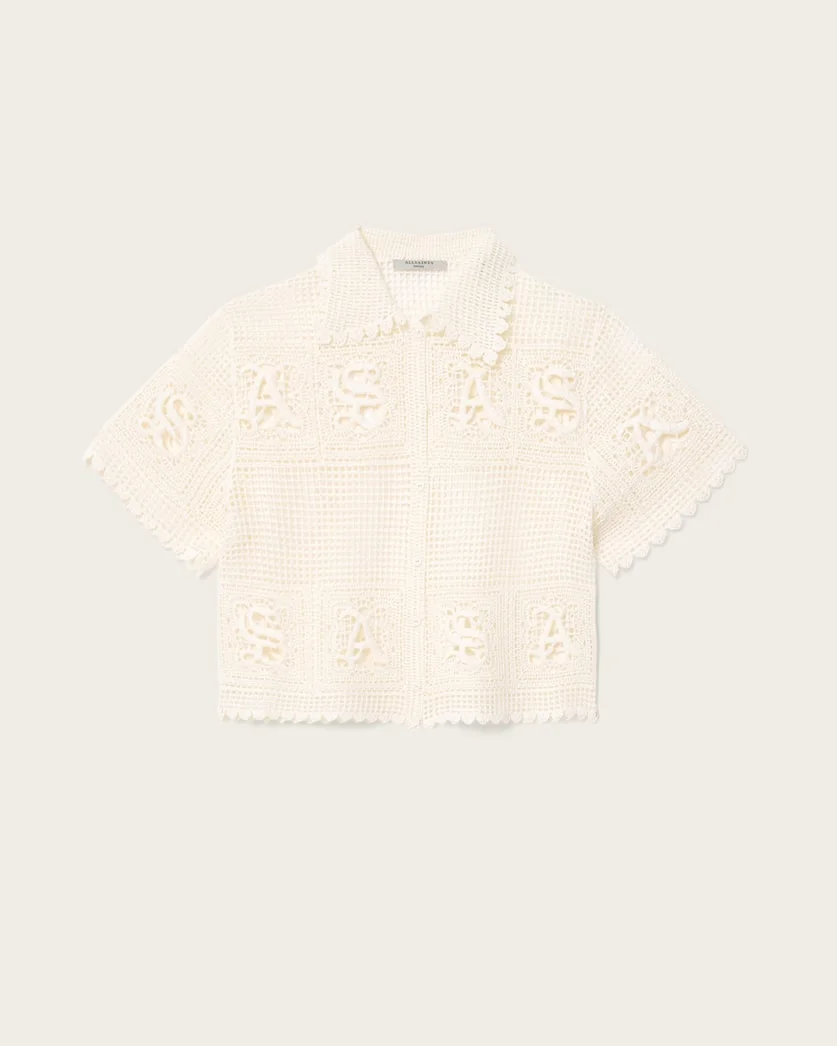 KYRA CROCHET CROPPED POLO - 1