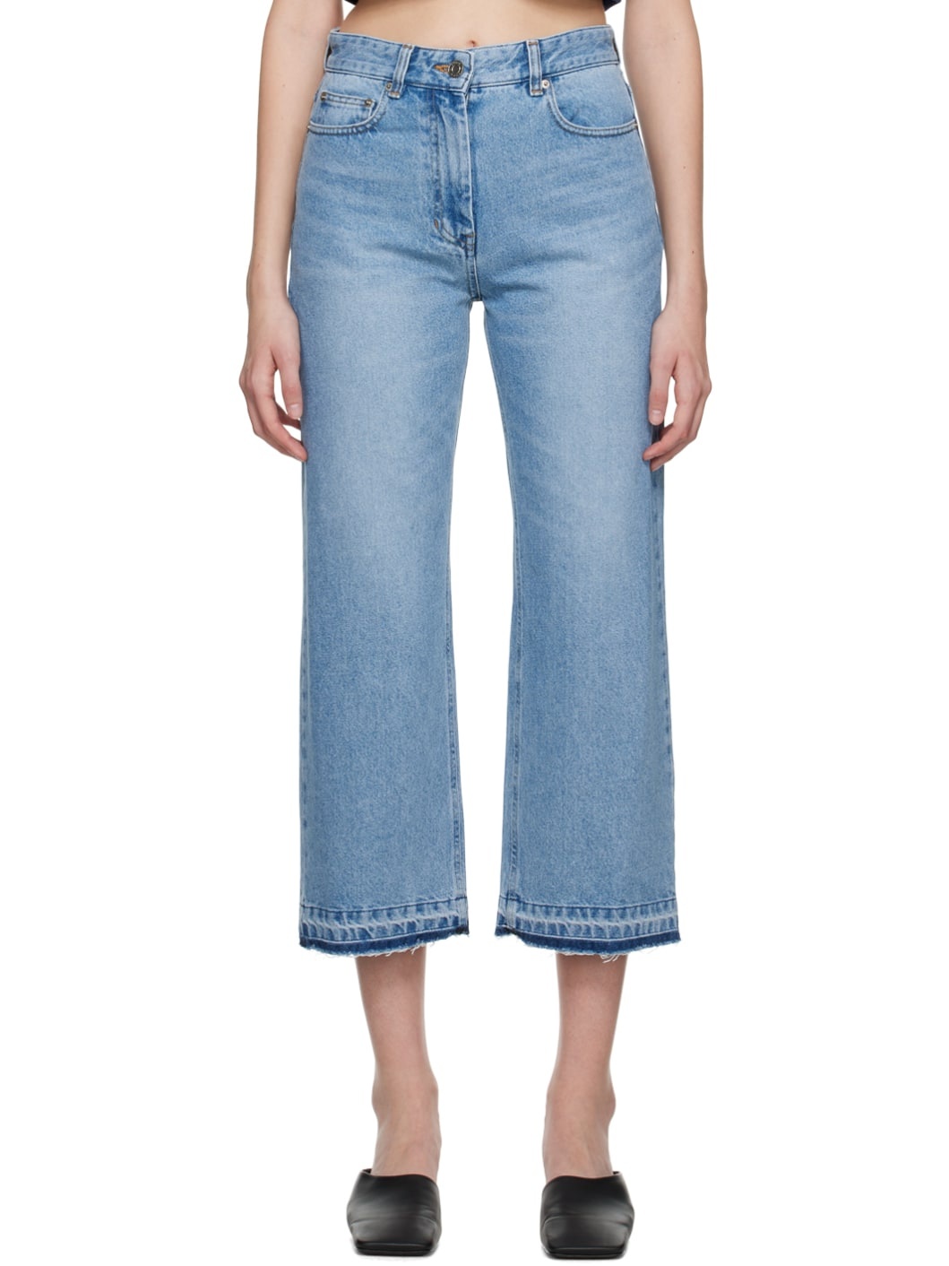 Blue Raw Edge Jeans - 1
