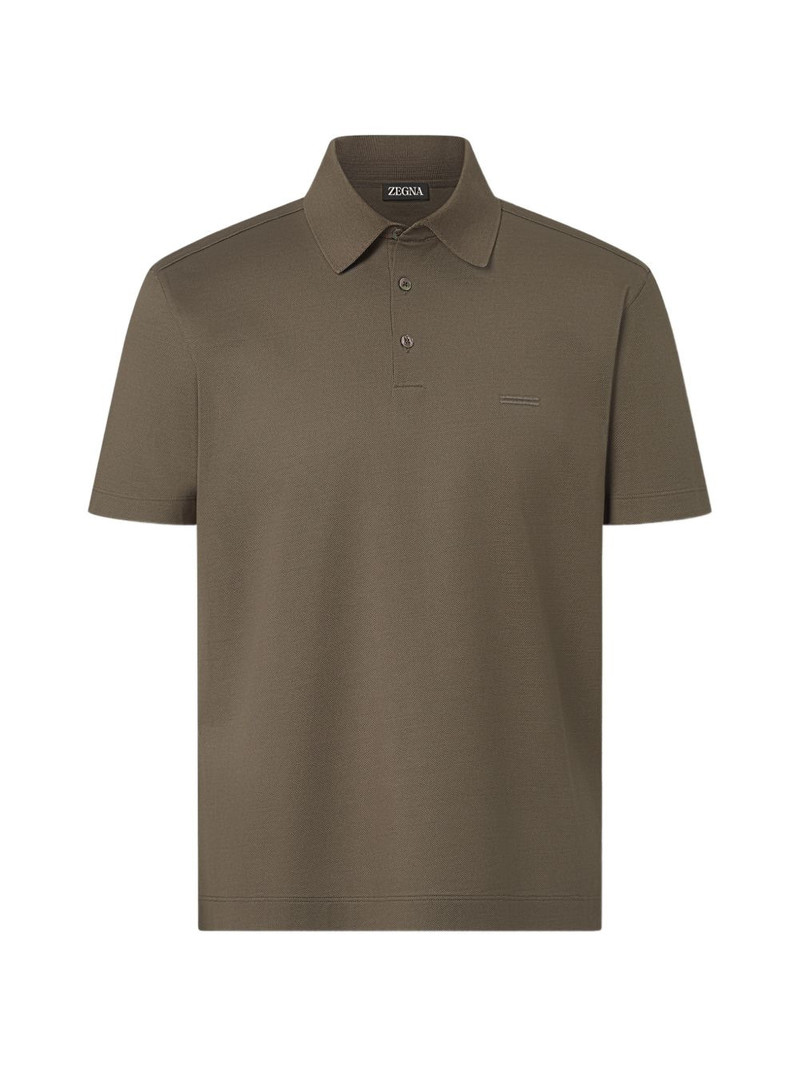 dark taupe cotton polo shirt 1