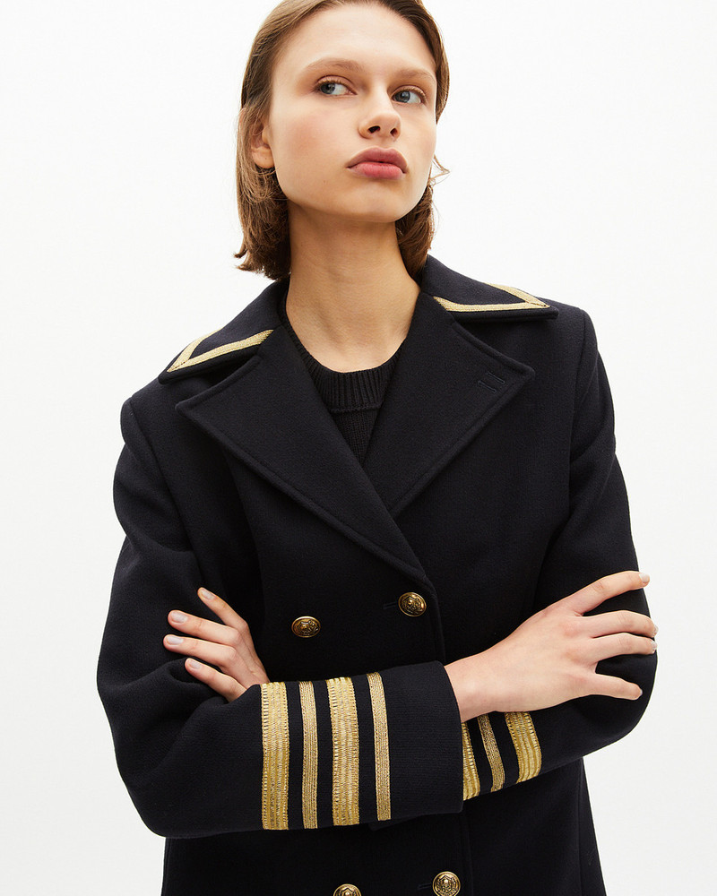 OFFICER'S PEA JACKET IN NAVY WOOL 5
